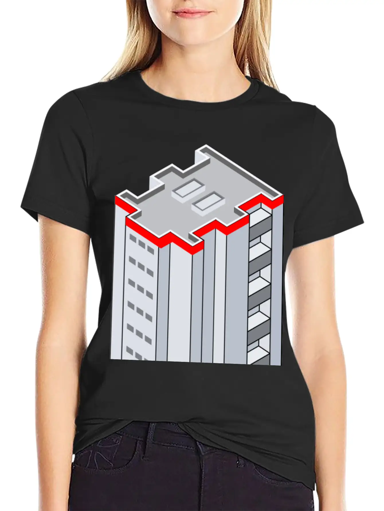 3D Isometric Building Essential Cotton Tee For Daily Outfits ¨C Unisex Style