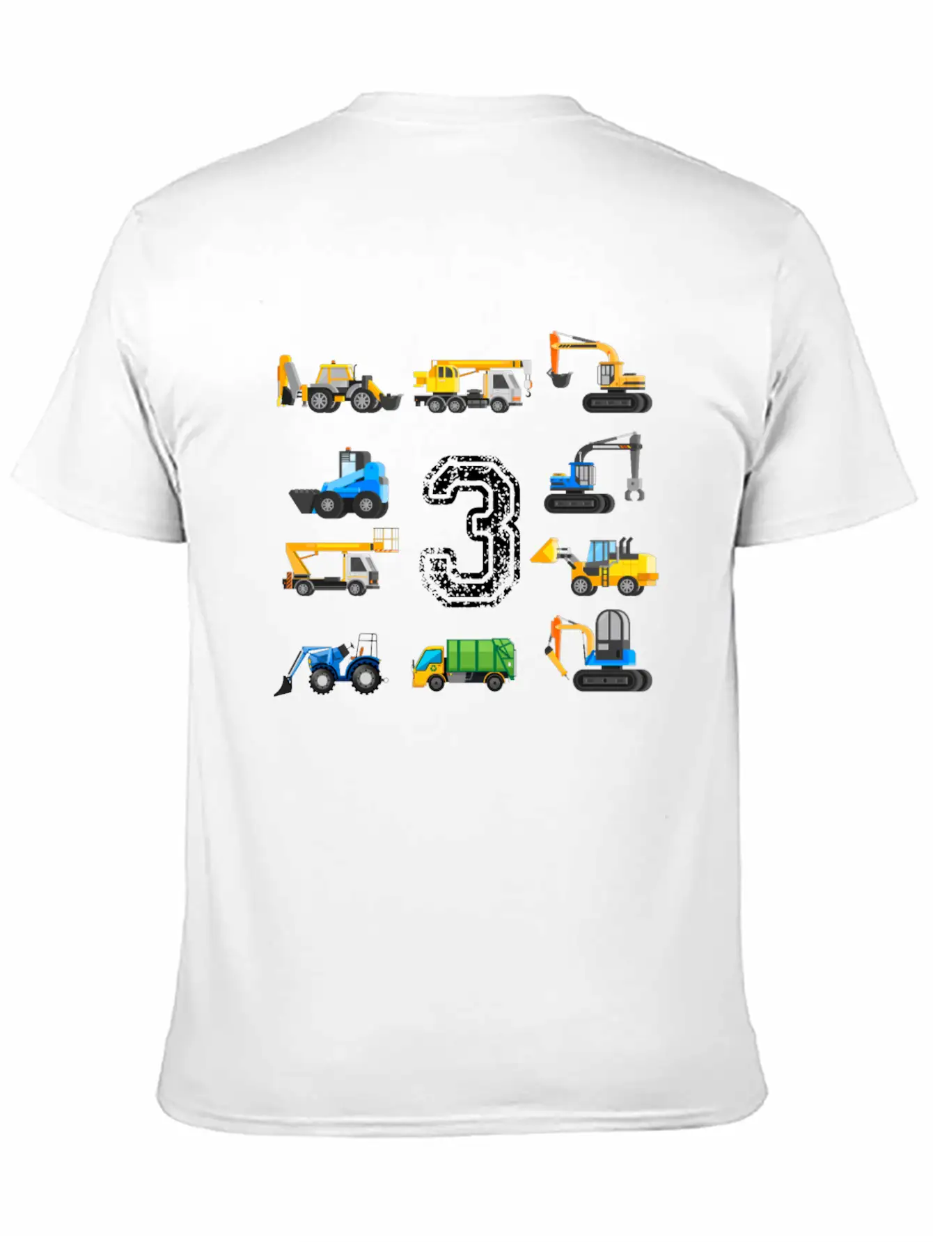 3rd Birthday Boy Toddler Construction Truck Gift Unisex Casual T-Shirt ¨C Clean Design For Daily Comfort