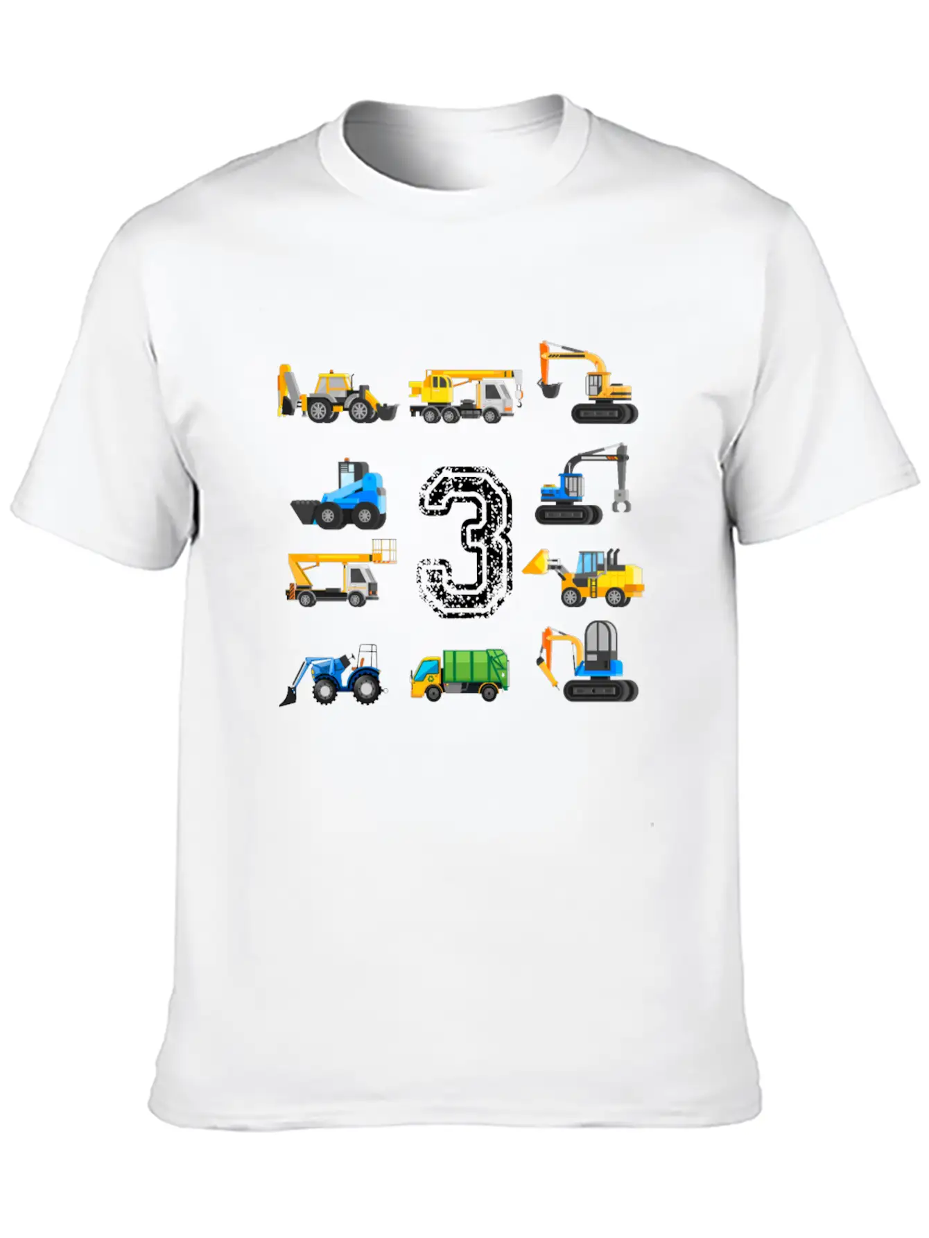 3rd Birthday Boy Toddler Construction Truck Gift Unisex Casual T-Shirt ¨C Clean Design For Daily Comfort