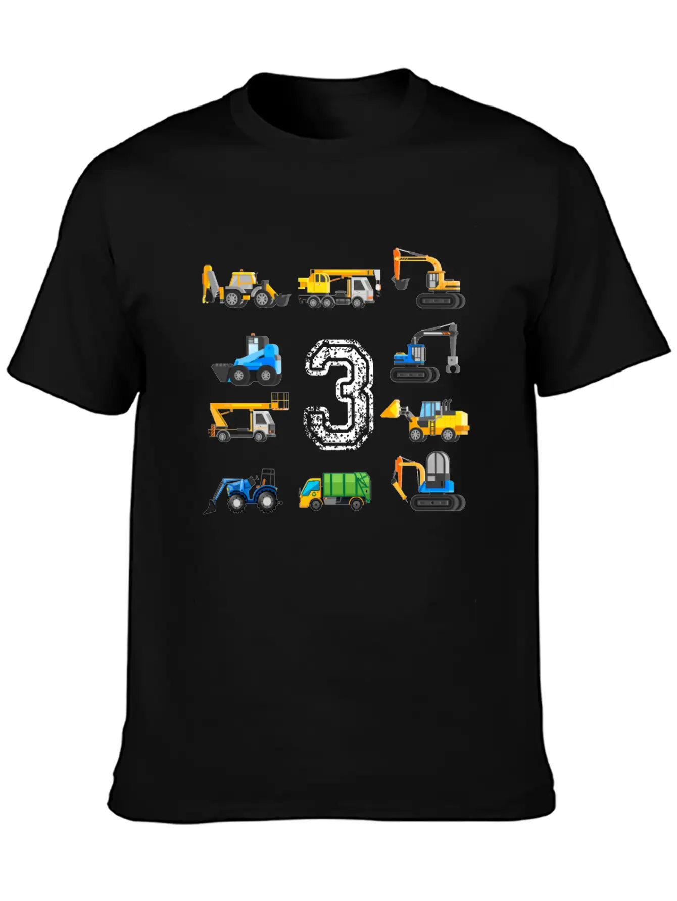 3rd Birthday Boy Toddler Construction Truck Gift Unisex Casual T-Shirt ¨C Clean Design For Daily Comfort