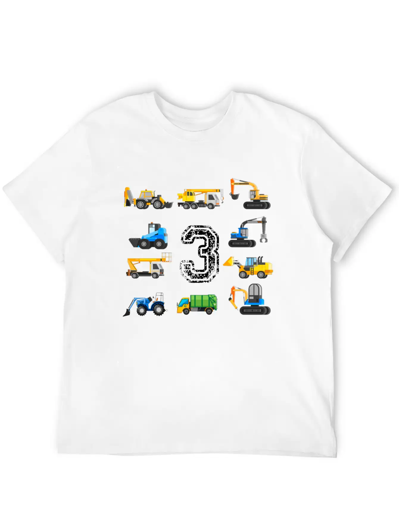 3rd Birthday Boy Toddler Construction Truck Gift Unisex Casual T-Shirt ¨C Clean Design For Daily Comfort