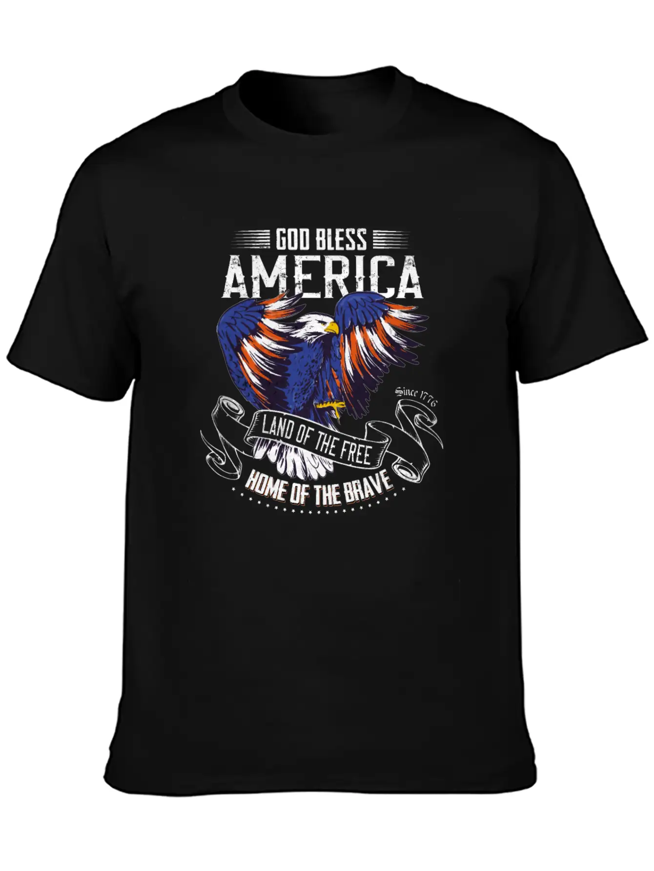 4th Of July USA Land Of The Free Home Of The Brave Basic Graphic T-Shirt ¨C Daily Comfort In Soft Cotton