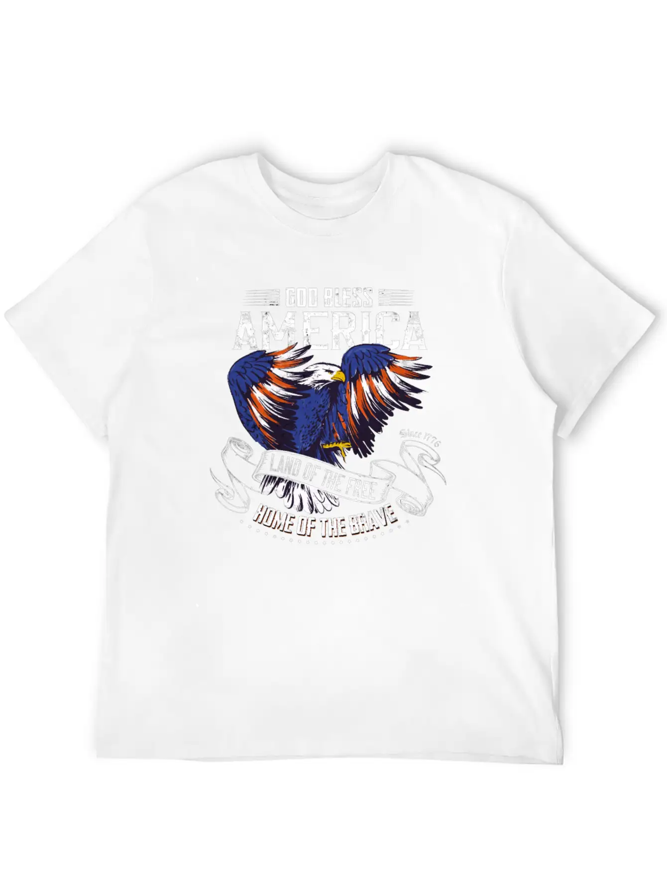 4th Of July USA Land Of The Free Home Of The Brave Basic Graphic T-Shirt ¨C Daily Comfort In Soft Cotton