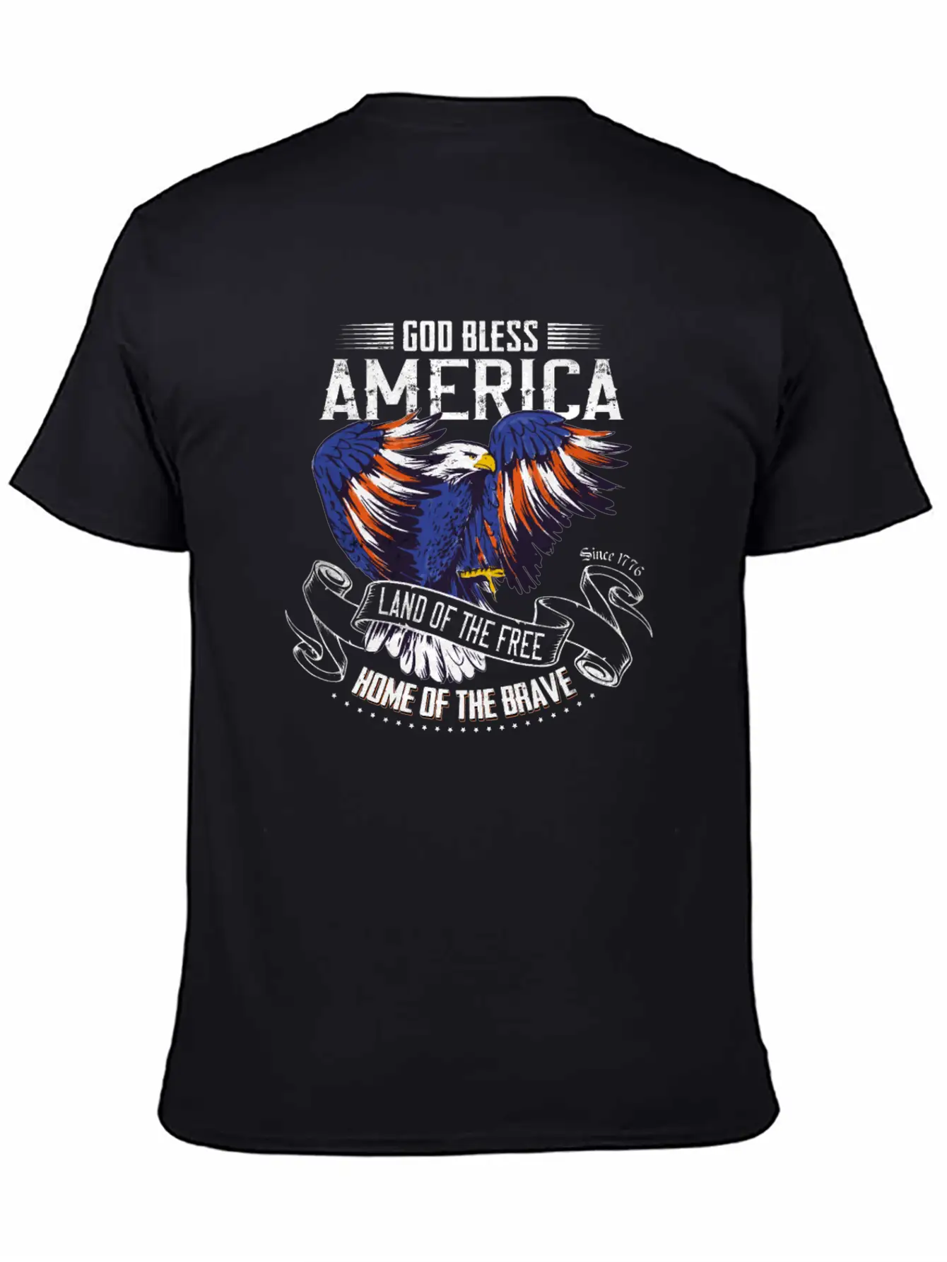 4th Of July USA Land Of The Free Home Of The Brave Basic Graphic T-Shirt ¨C Daily Comfort In Soft Cotton