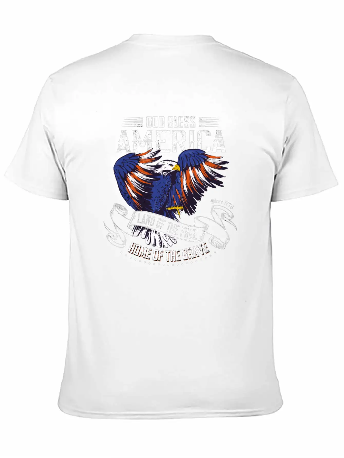 4th Of July USA Land Of The Free Home Of The Brave Basic Graphic T-Shirt ¨C Daily Comfort In Soft Cotton