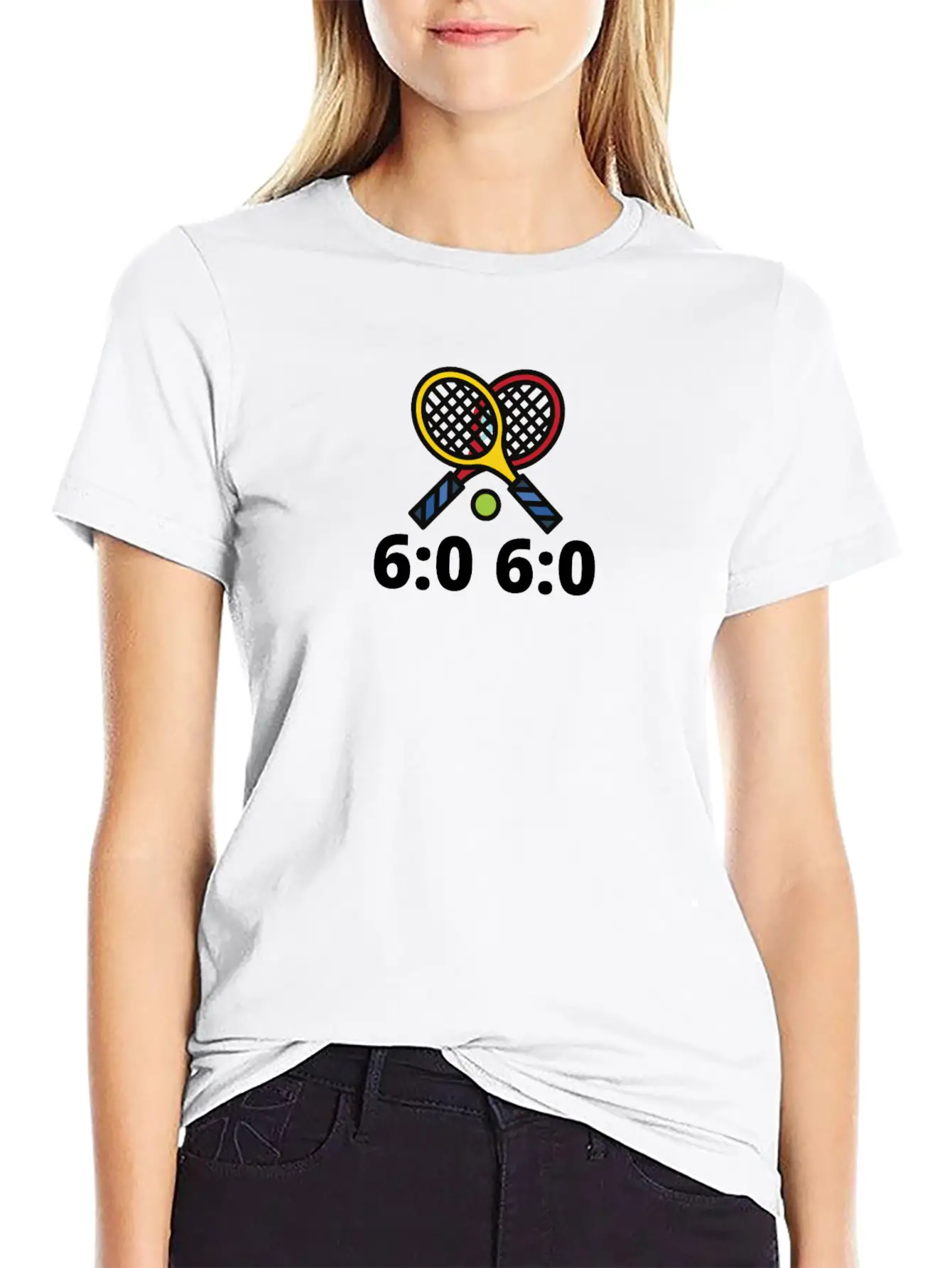 6060 Tennis Score Print Basic Graphic T-Shirt ¨C Daily Comfort In Soft Cotton