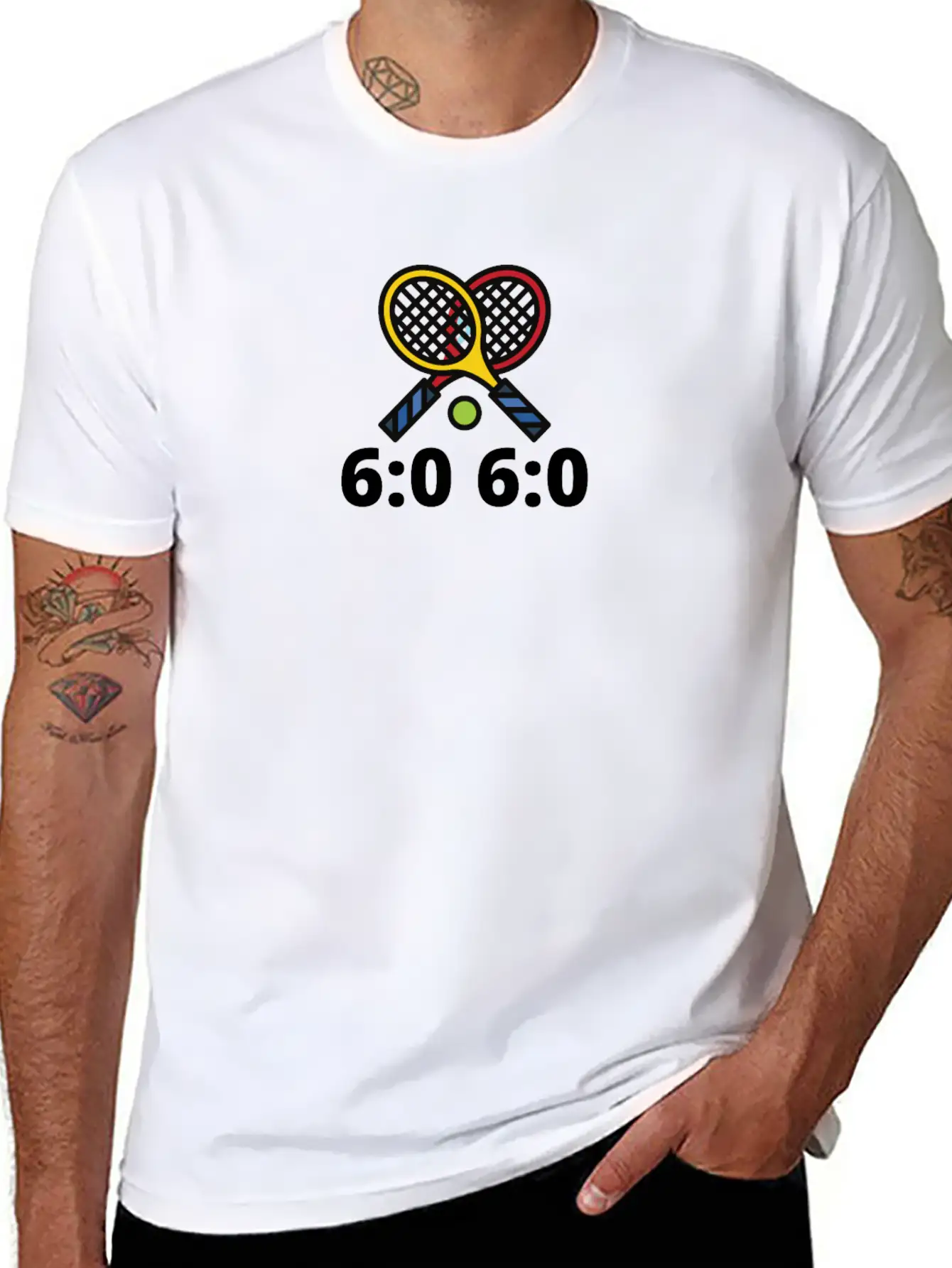 6060 Tennis Score Print Basic Graphic T-Shirt ¨C Daily Comfort In Soft Cotton