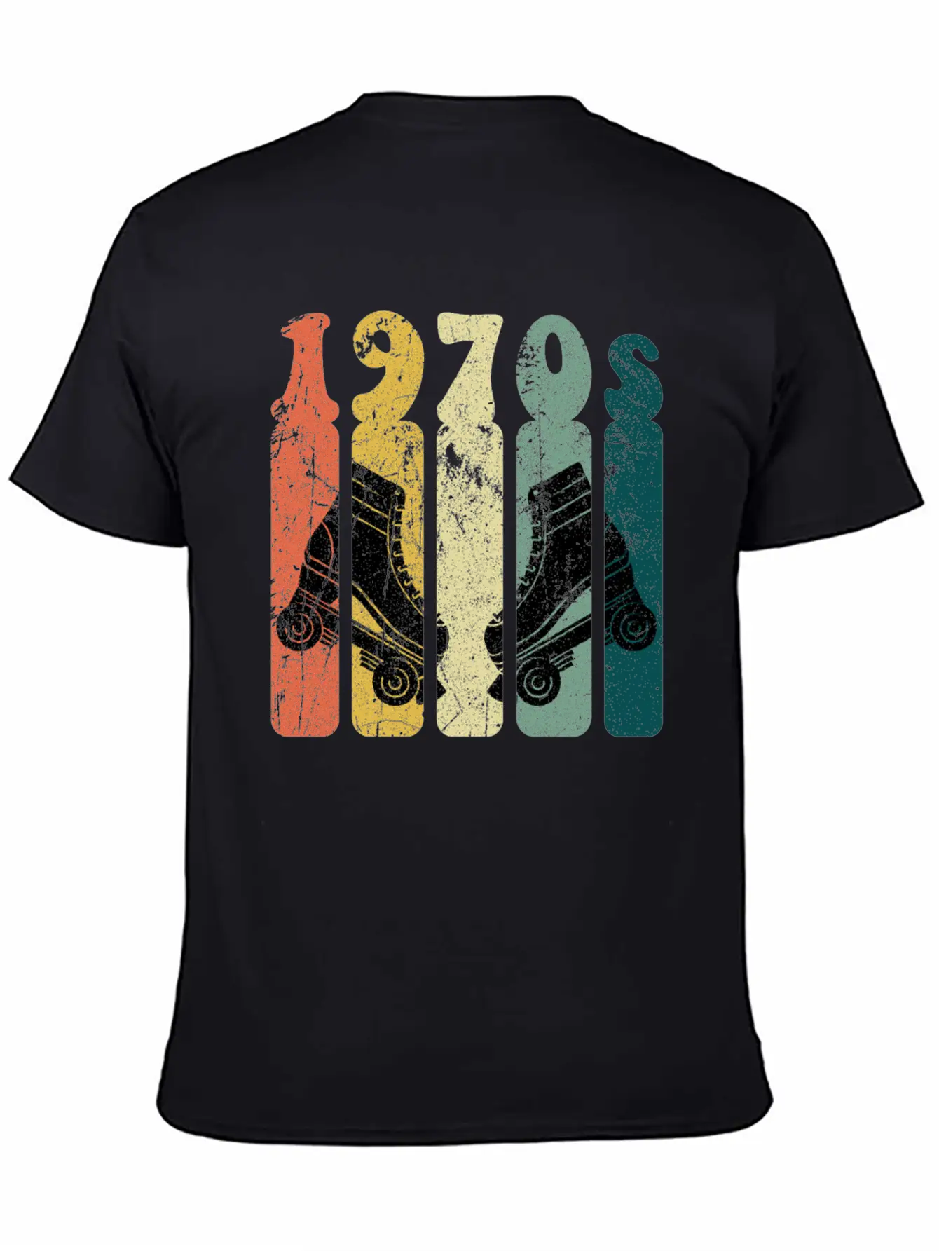 70s Roller Skates Disco Derby Retro Essential Cotton Tee For Daily Outfits ¨C Unisex Style