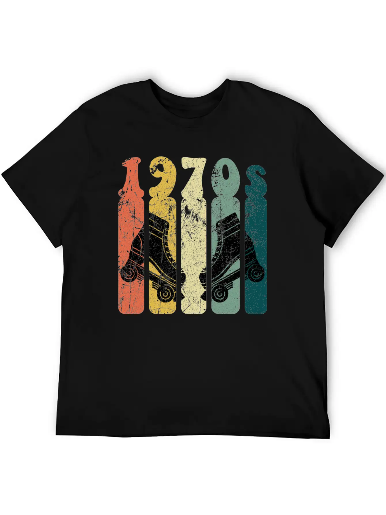 70s Roller Skates Disco Derby Retro Essential Cotton Tee For Daily Outfits ¨C Unisex Style
