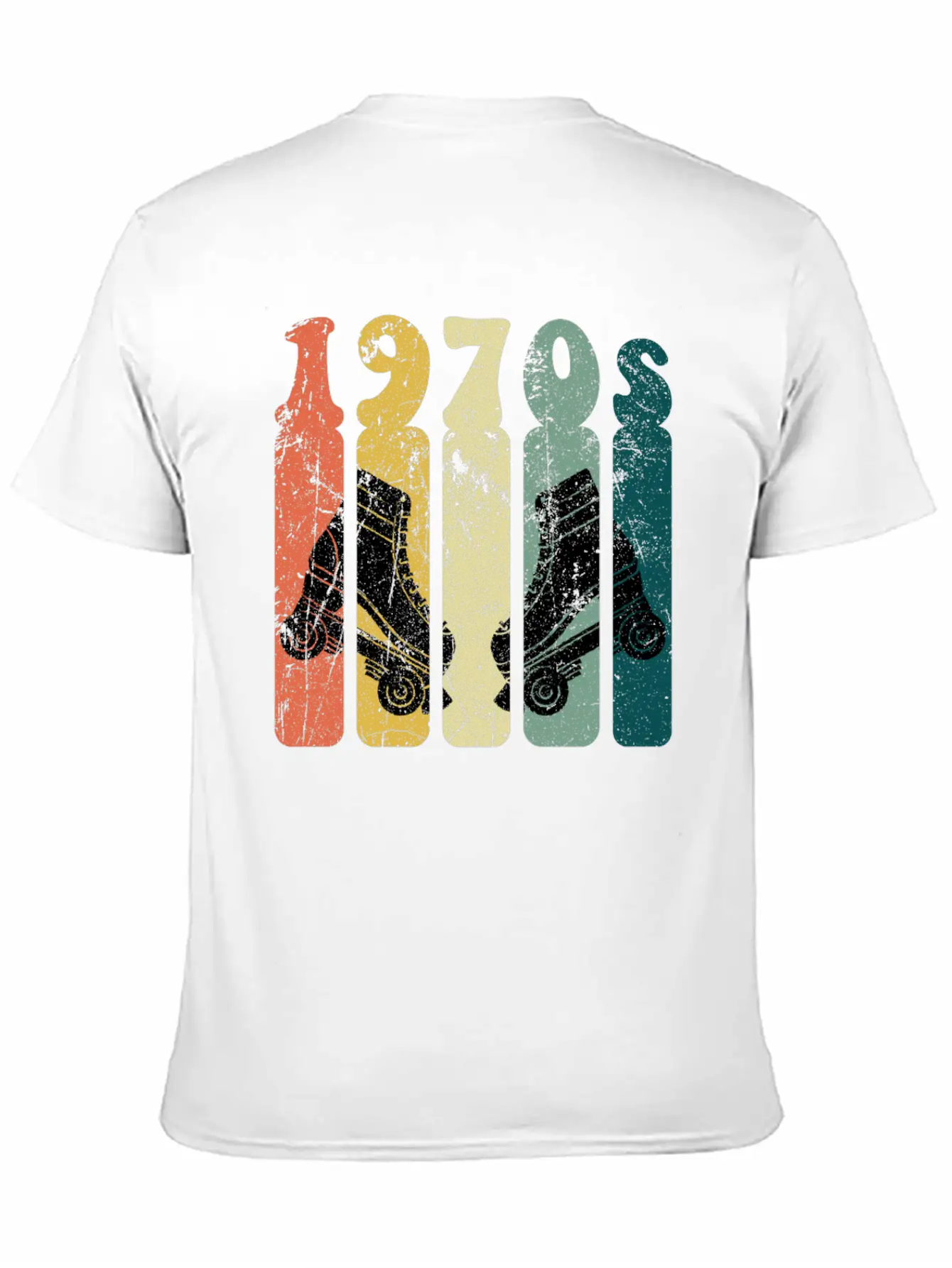 70s Roller Skates Disco Derby Retro Essential Cotton Tee For Daily Outfits ¨C Unisex Style
