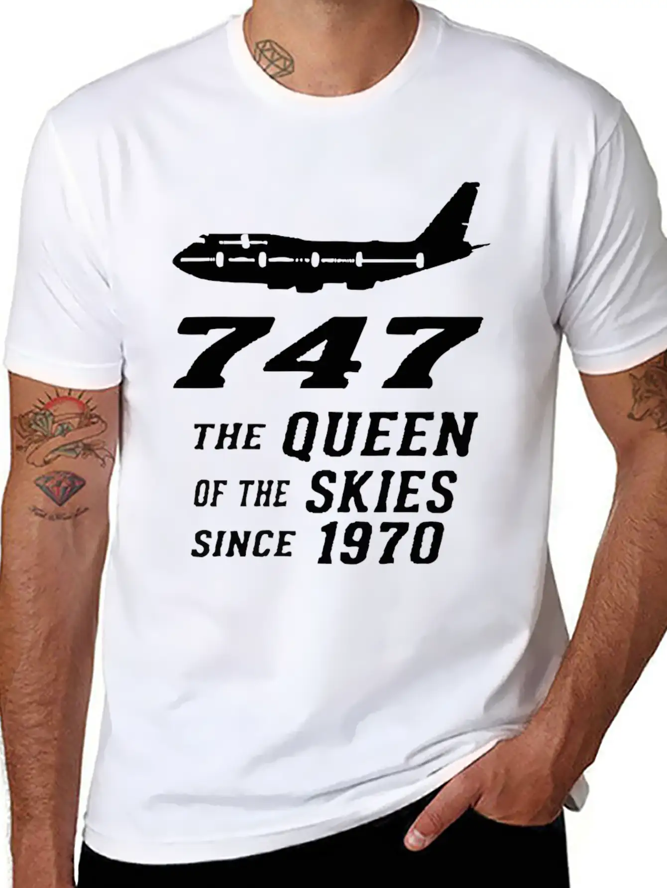 747 QUEEN OF THE SKY Basic Graphic T-Shirt ¨C Daily Comfort In Soft Cotton