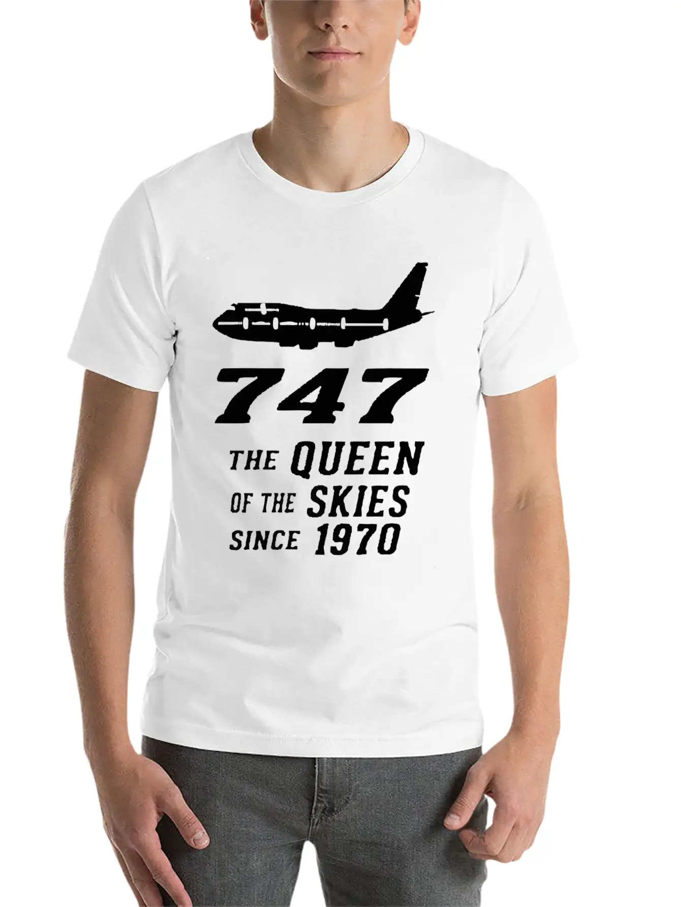 747 QUEEN OF THE SKY Basic Graphic T-Shirt ¨C Daily Comfort In Soft Cotton
