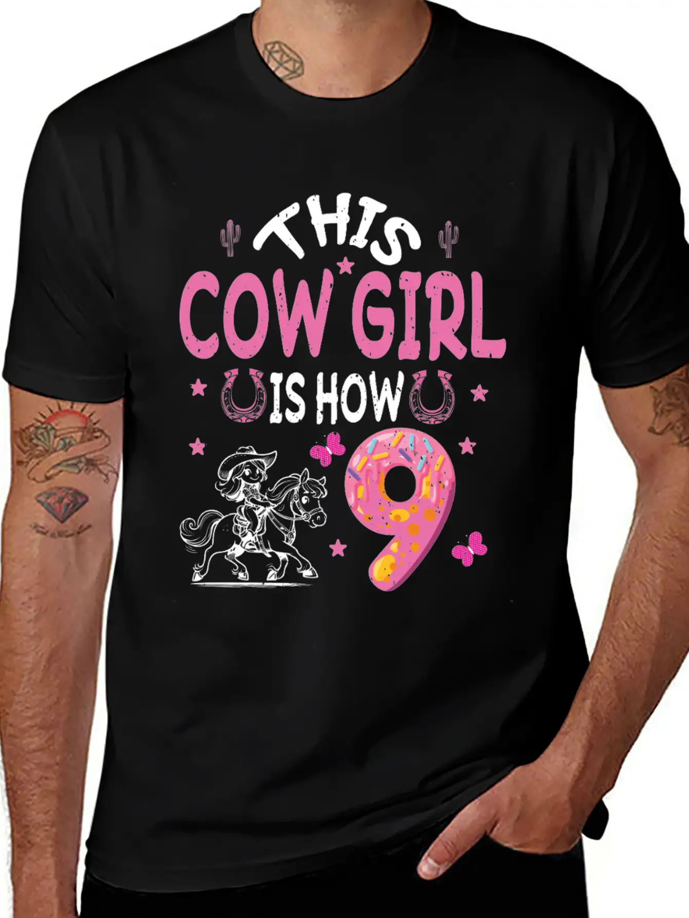 9th Birthday Cowgirl Nine Year Old Cowgirl Birthd Unisex Casual T-Shirt ¨C Clean Design For Daily Comfort