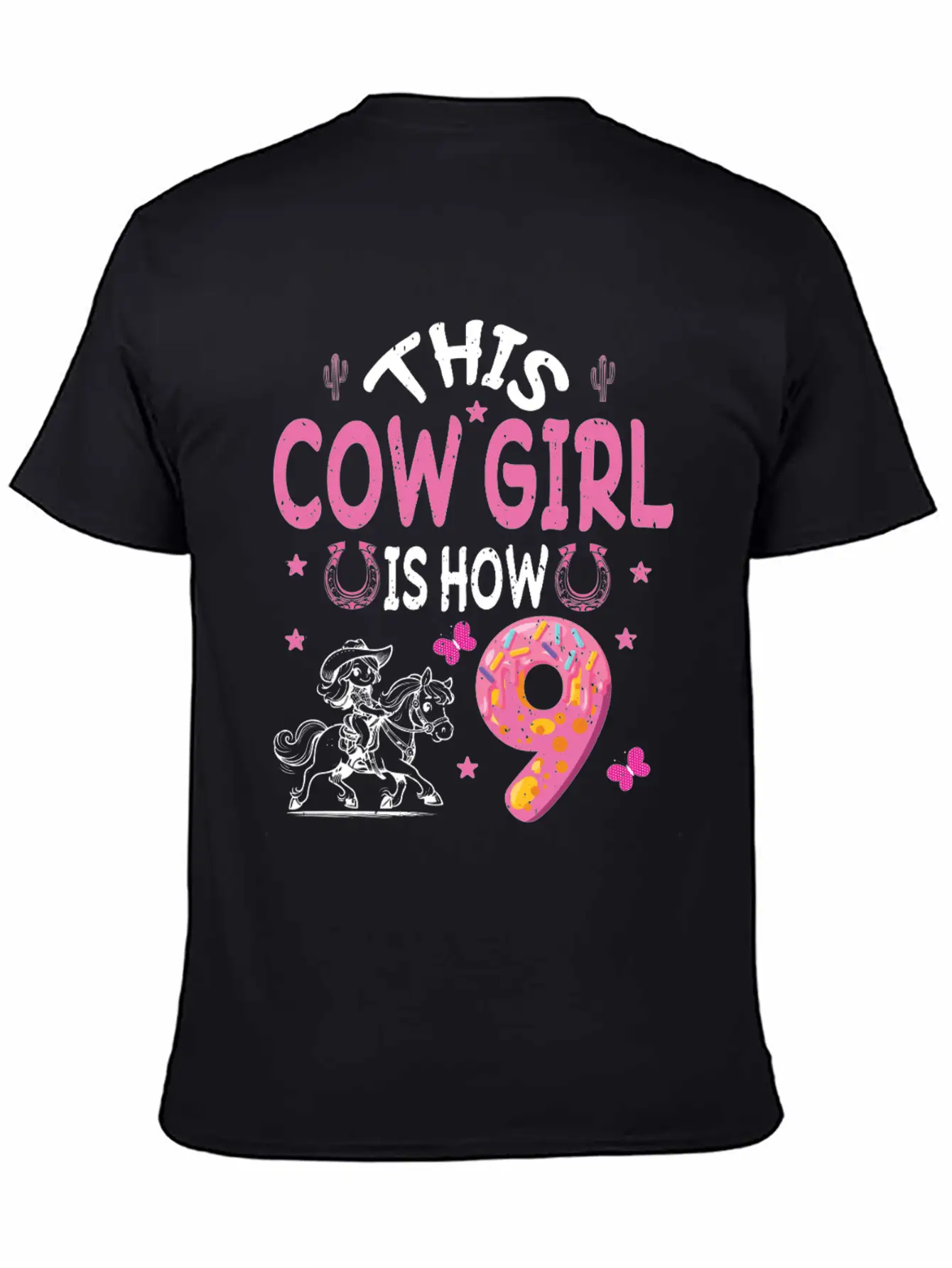 9th Birthday Cowgirl Nine Year Old Cowgirl Birthd Unisex Casual T-Shirt ¨C Clean Design For Daily Comfort