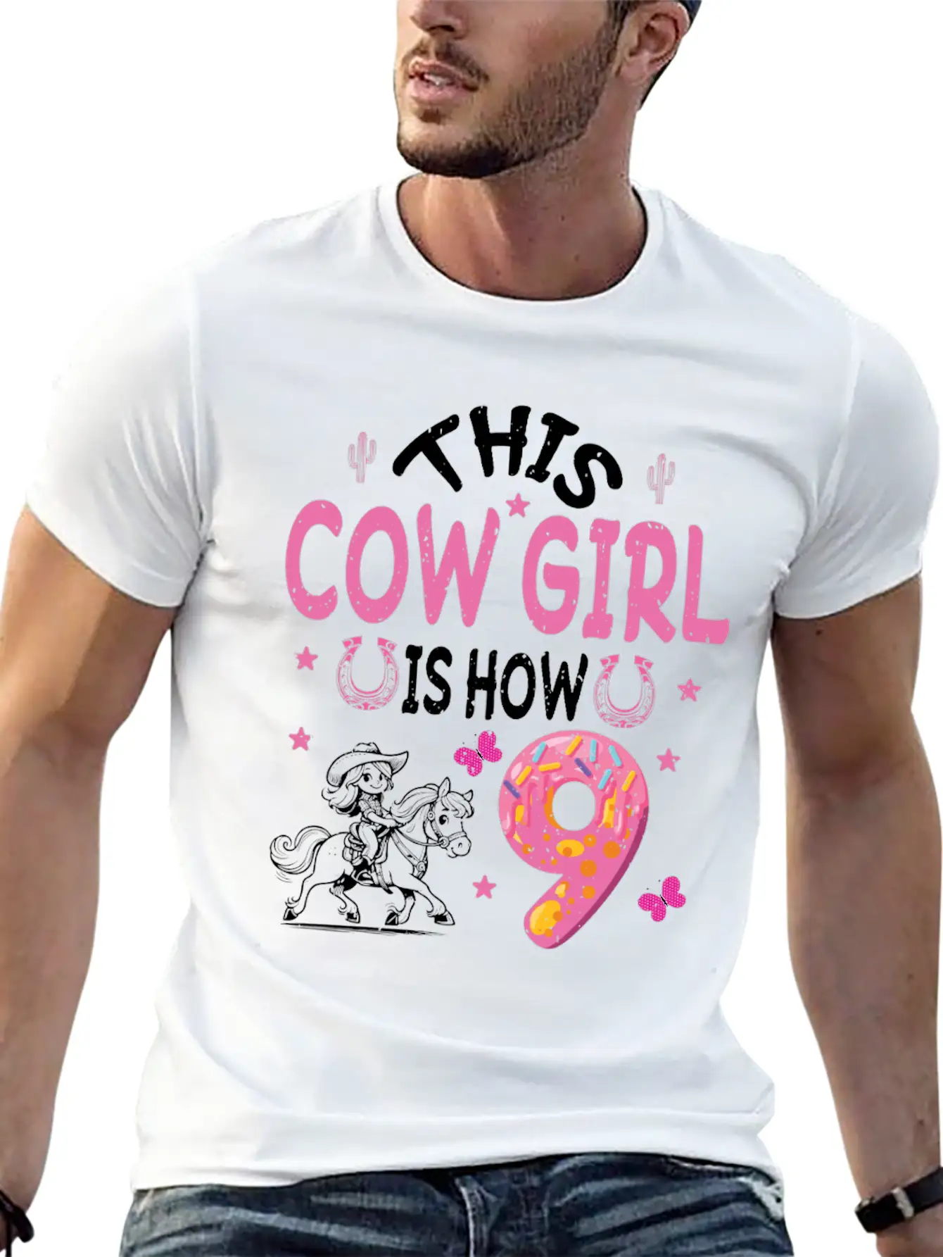 9th Birthday Cowgirl Nine Year Old Cowgirl Birthd Unisex Casual T-Shirt ¨C Clean Design For Daily Comfort