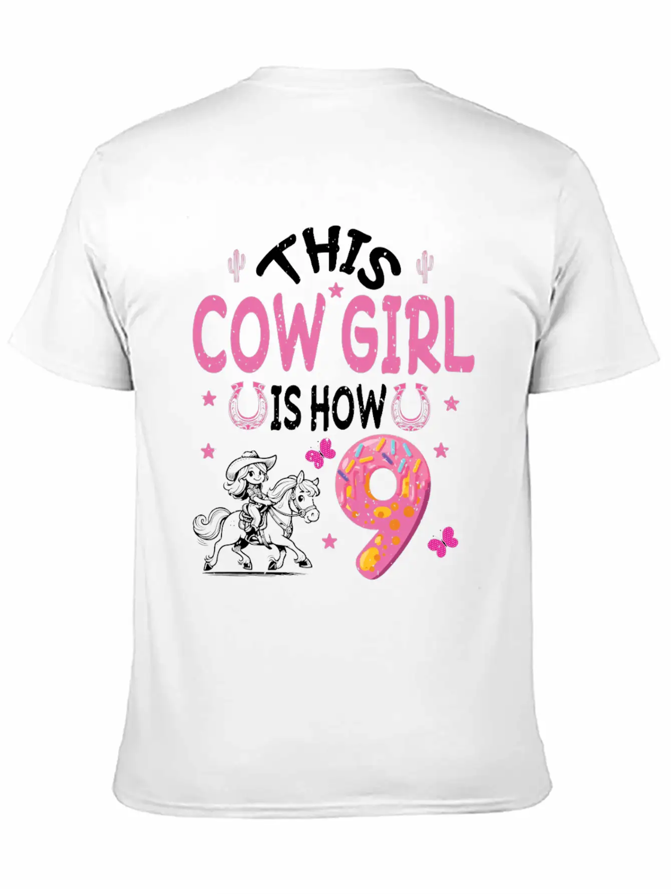 9th Birthday Cowgirl Nine Year Old Cowgirl Birthd Unisex Casual T-Shirt ¨C Clean Design For Daily Comfort