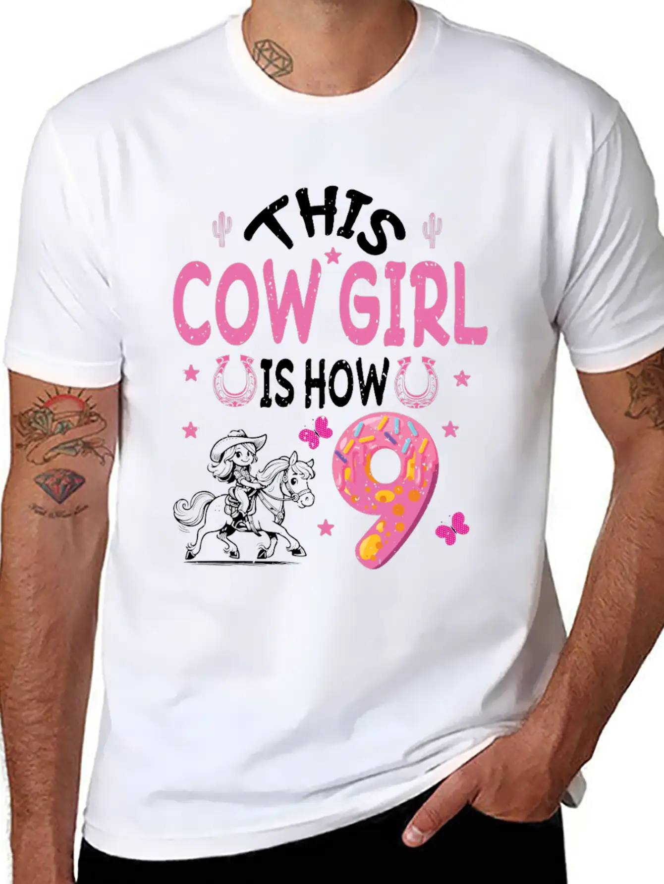 9th Birthday Cowgirl Nine Year Old Cowgirl Birthd Unisex Casual T-Shirt ¨C Clean Design For Daily Comfort