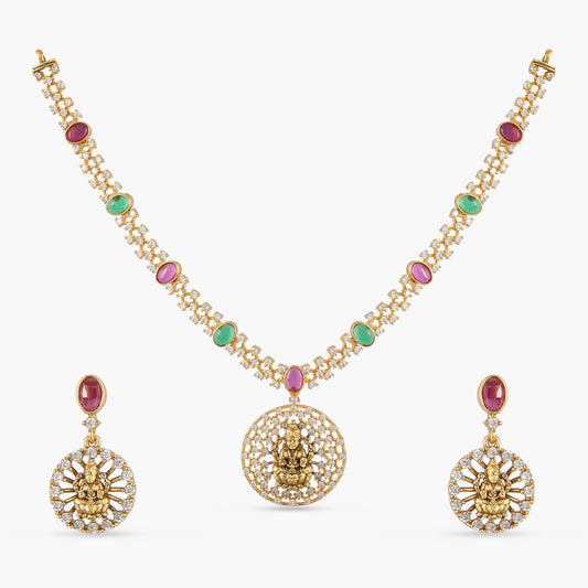 Yamuna Temple Antique Necklace Set