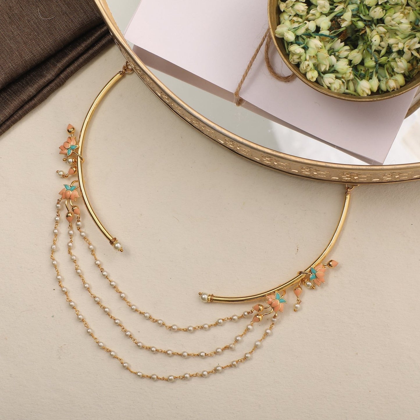 Jalaja Statement Lotus Cuff Necklace