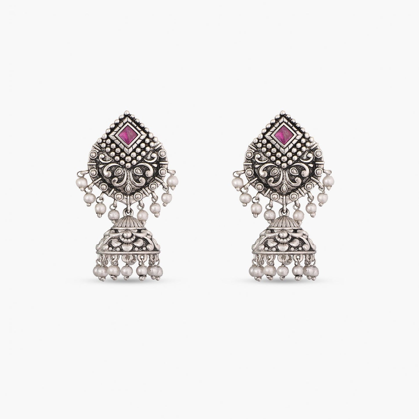 Maati Classic Antique Oxidized Jhumki Earrings