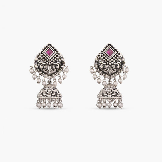 Maati Classic Antique Oxidized Jhumki Earrings