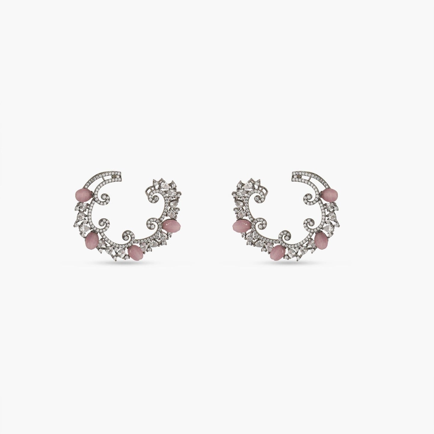 Swirl & Shine CZ Hoop Earrings