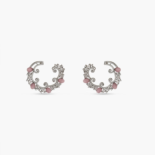 Swirl & Shine CZ Hoop Earrings