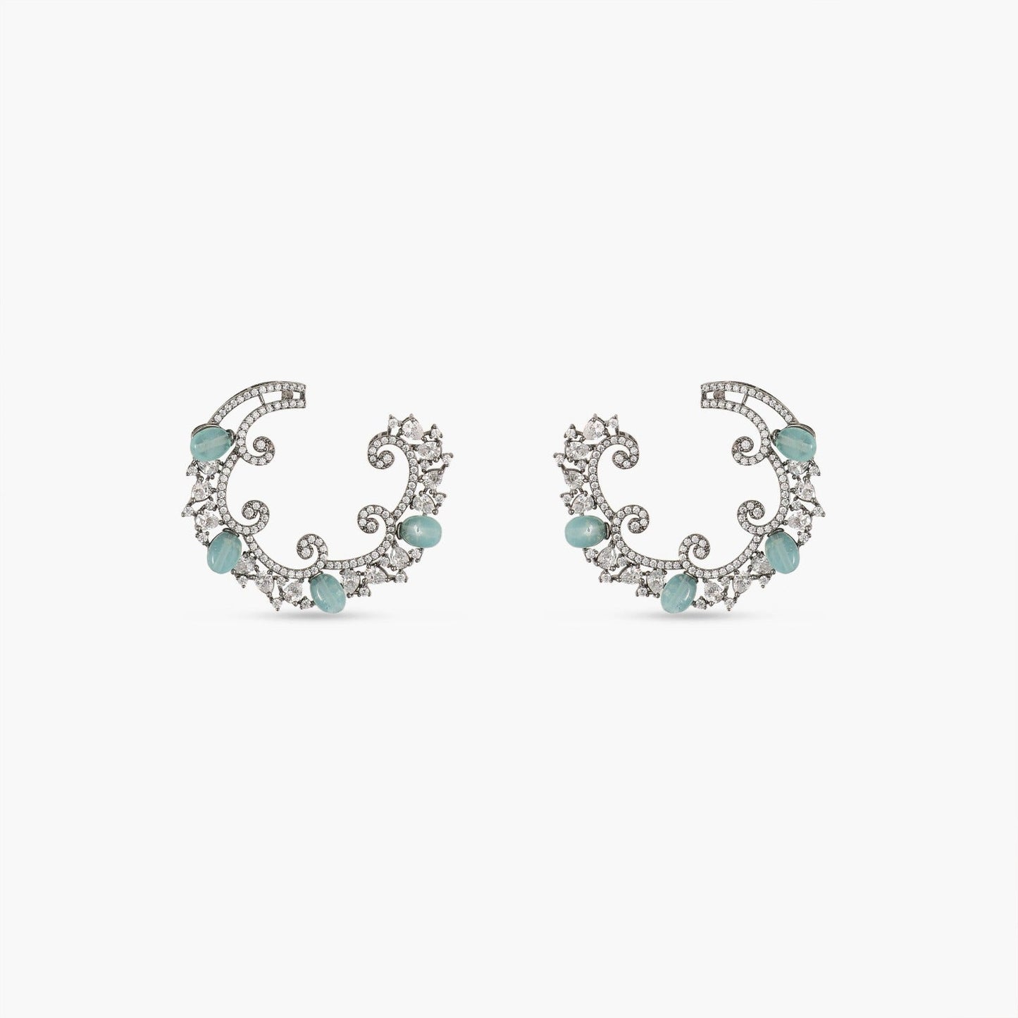 Swirl & Shine CZ Hoop Earrings