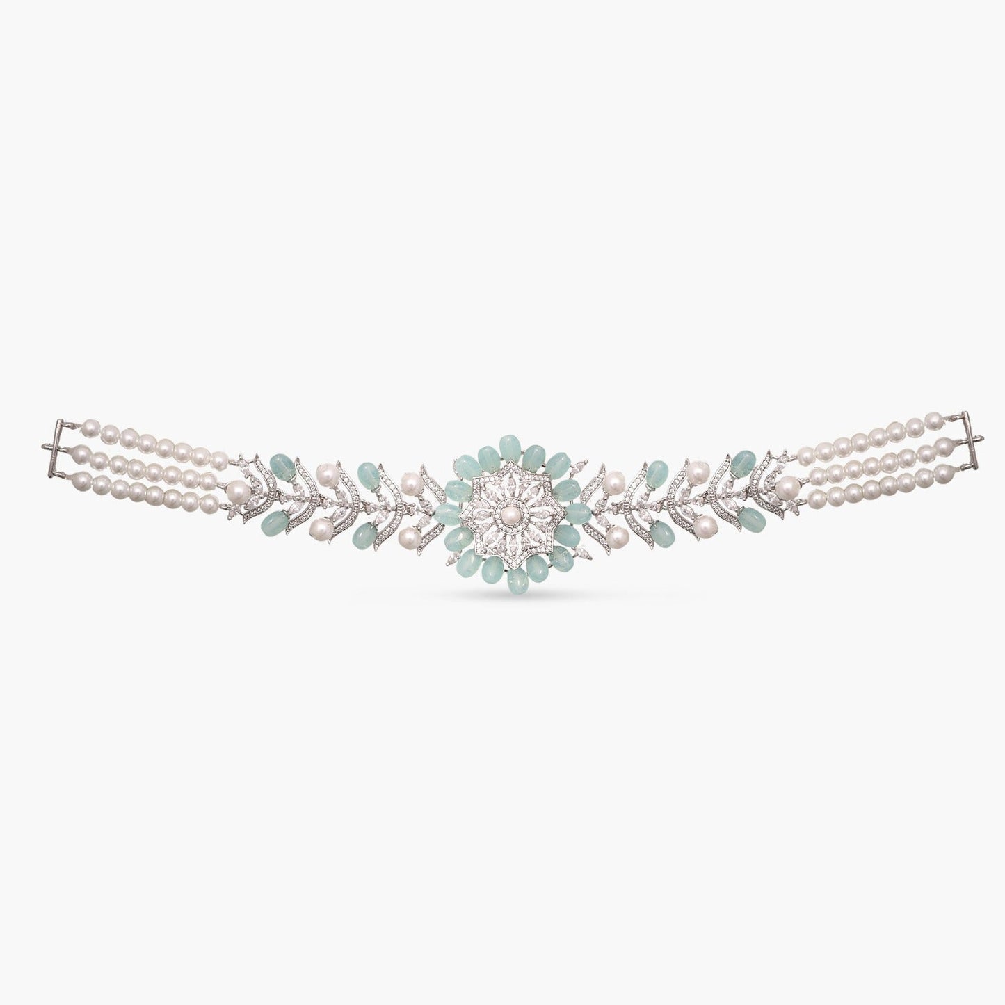 Bloom CZ Pearl Tassel Choker