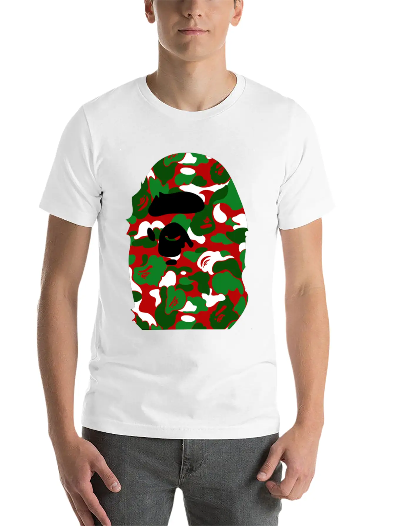 A Bathing Ape Camo Big Ape Head 2016 Basic Graphic T-Shirt ¨C Daily Comfort In Soft Cotton