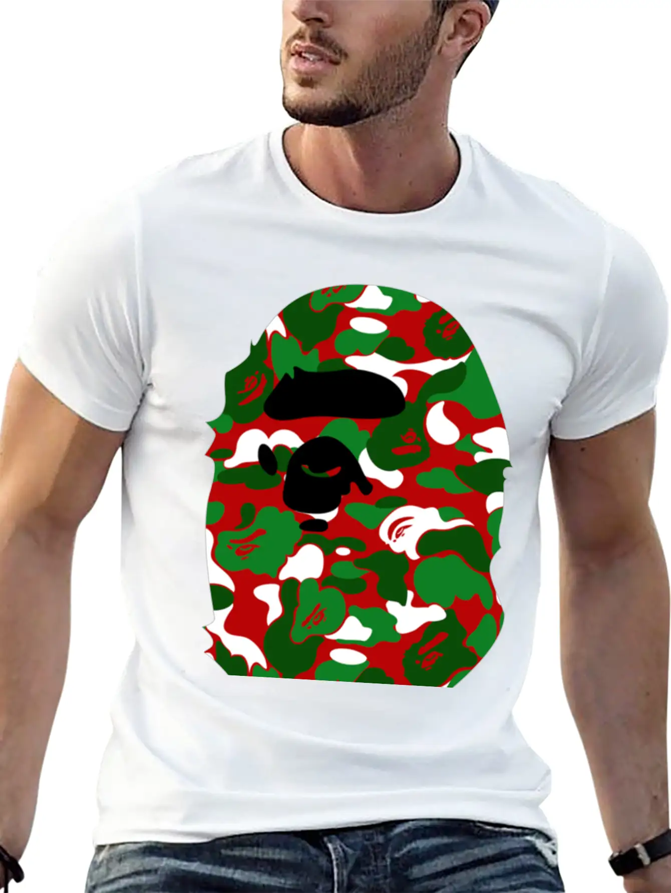 A Bathing Ape Camo Big Ape Head 2016 Basic Graphic T-Shirt ¨C Daily Comfort In Soft Cotton