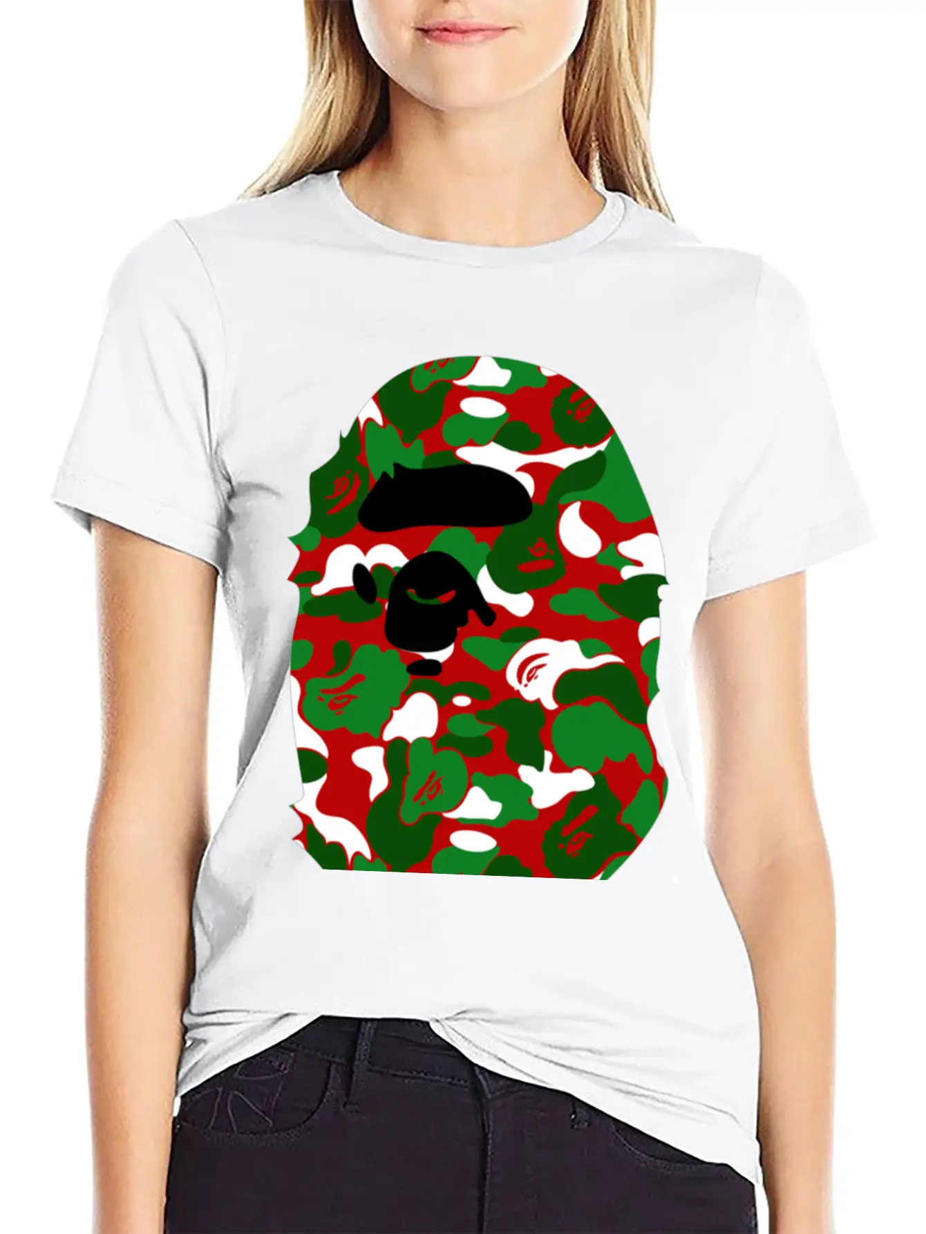 A Bathing Ape Camo Big Ape Head 2016 Basic Graphic T-Shirt ¨C Daily Comfort In Soft Cotton