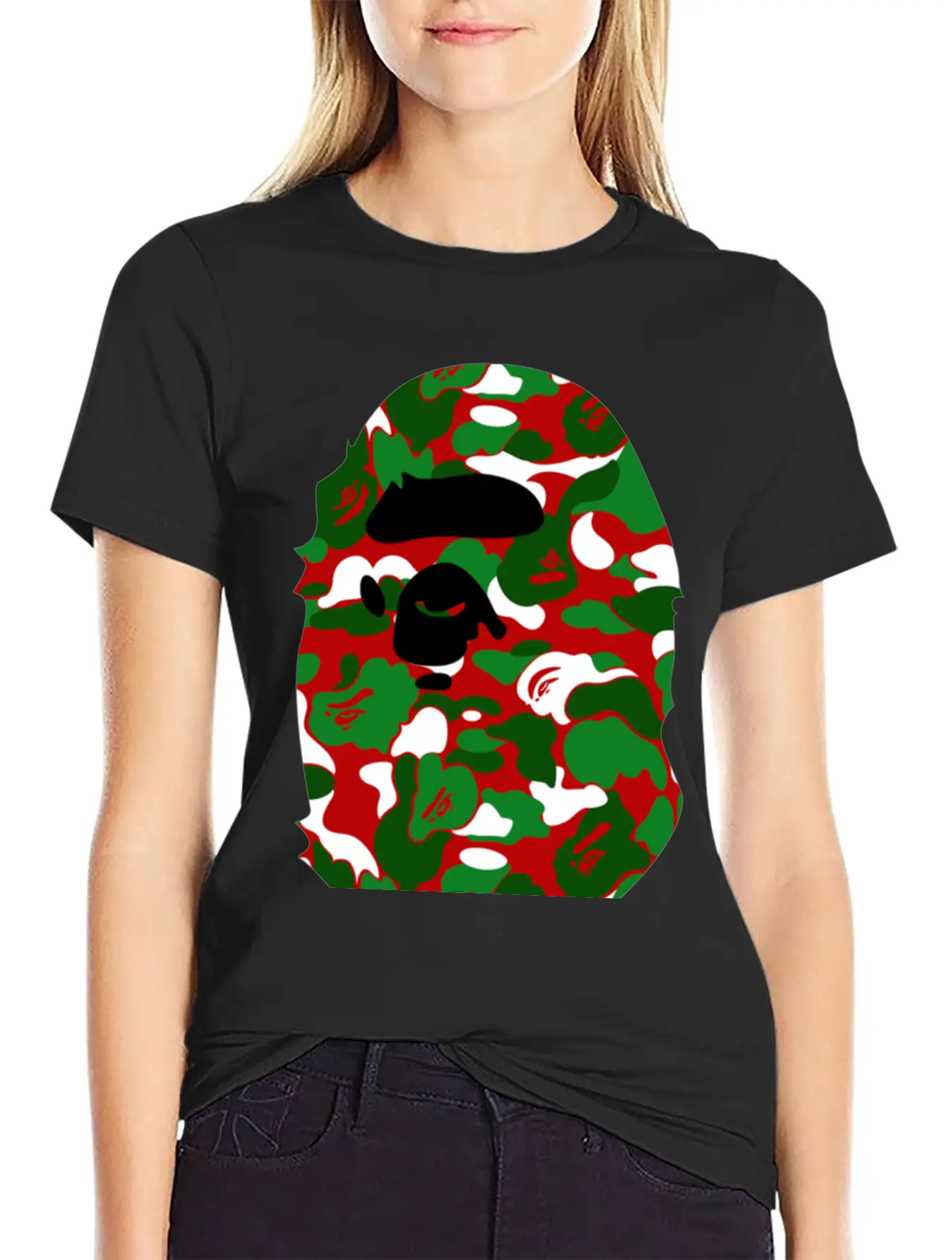 A Bathing Ape Camo Big Ape Head 2016 Basic Graphic T-Shirt ¨C Daily Comfort In Soft Cotton