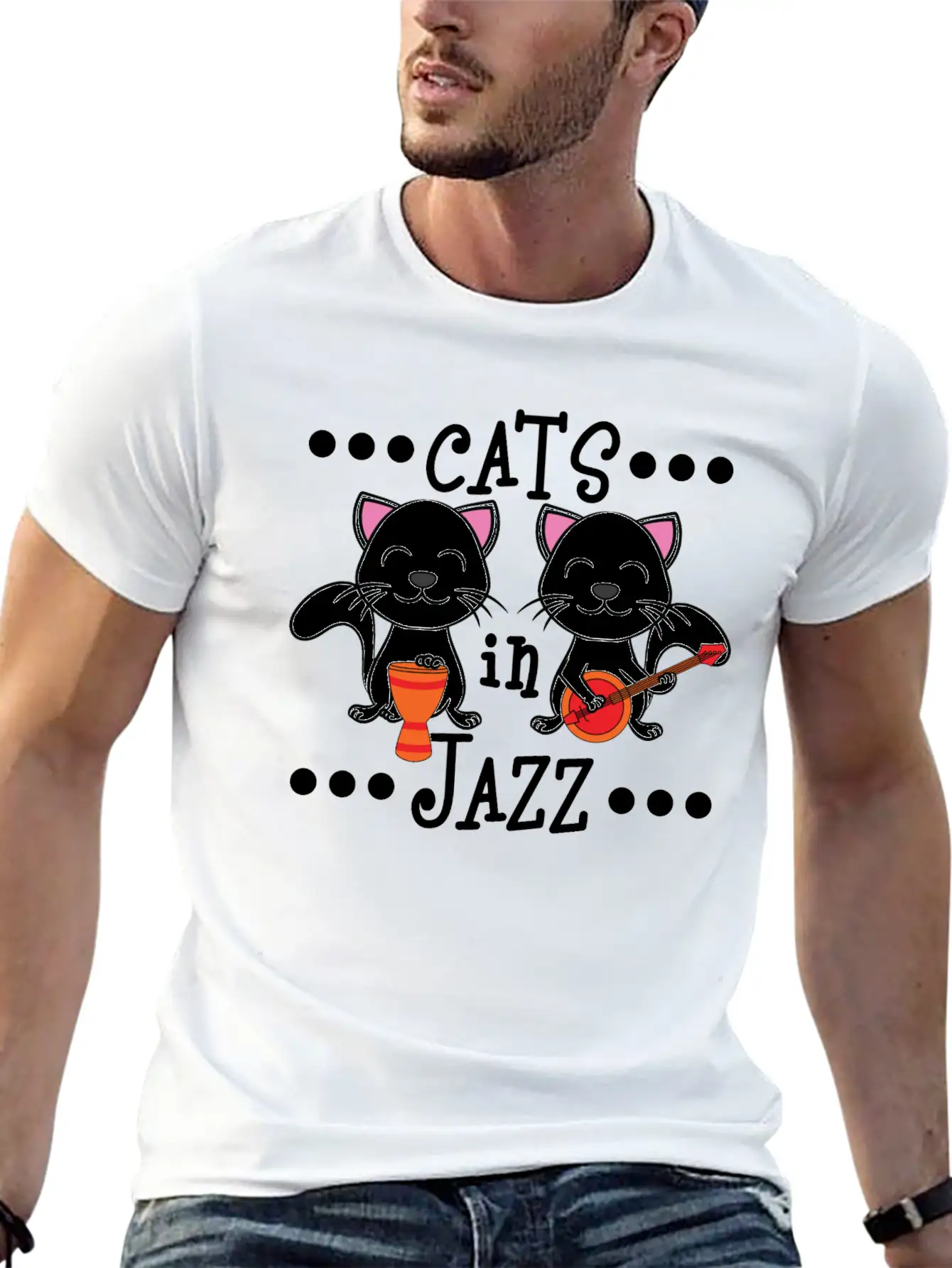 A Cute Cat Tee For Animal And Music Lovers Saying Soft Cotton Short Sleeve Tee ¨C Unisex Wardrobe Staple