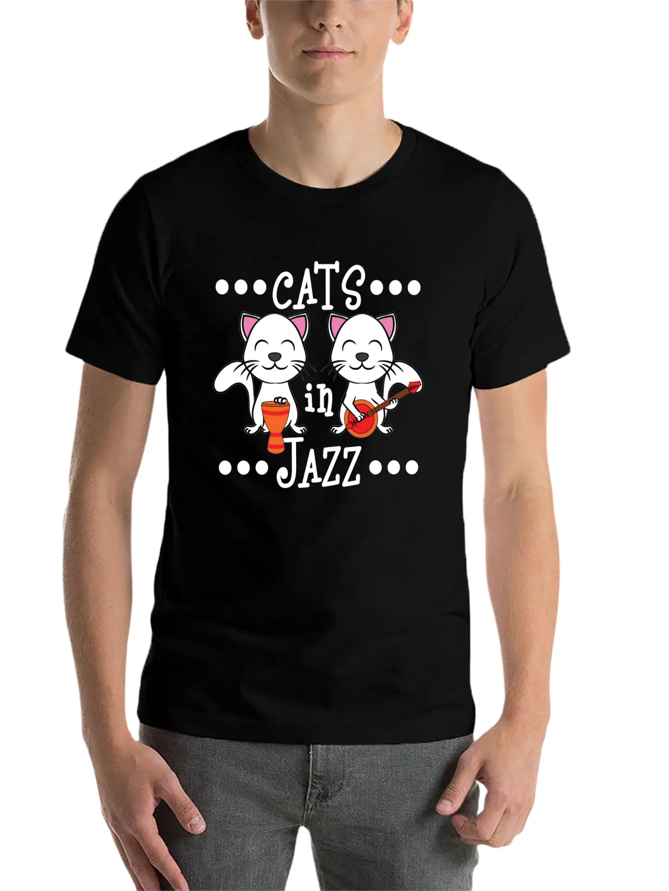 A Cute Cat Tee For Animal And Music Lovers Saying Soft Cotton Short Sleeve Tee ¨C Unisex Wardrobe Staple