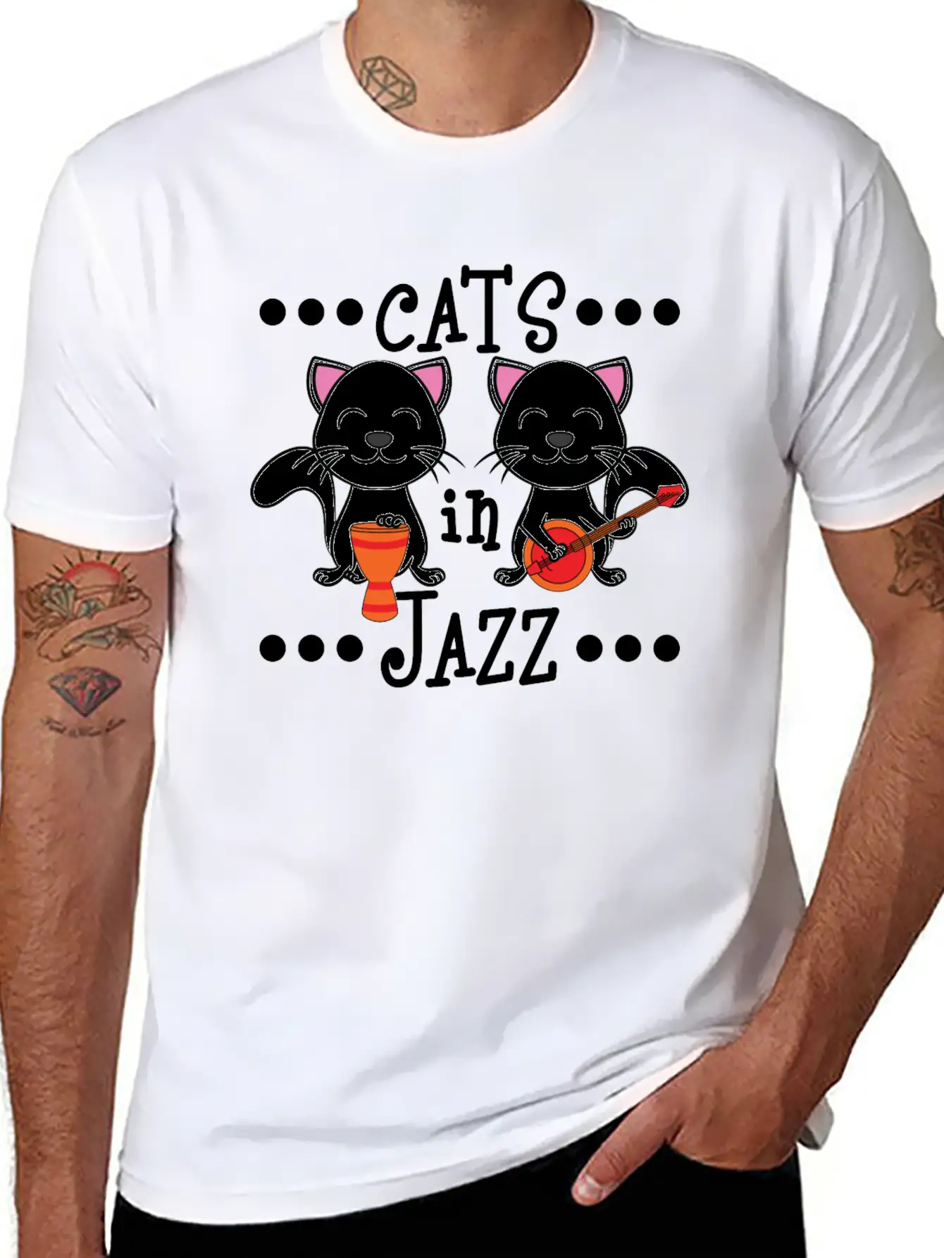A Cute Cat Tee For Animal And Music Lovers Saying Soft Cotton Short Sleeve Tee ¨C Unisex Wardrobe Staple