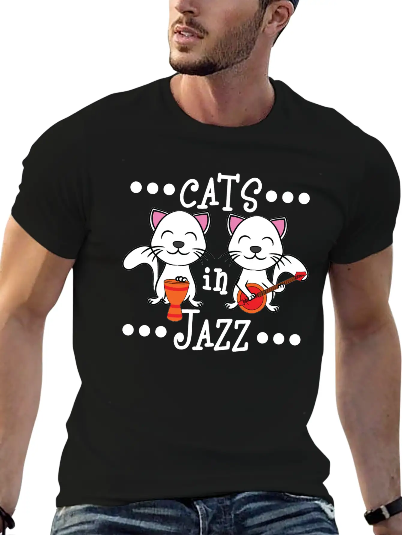 A Cute Cat Tee For Animal And Music Lovers Saying Soft Cotton Short Sleeve Tee ¨C Unisex Wardrobe Staple