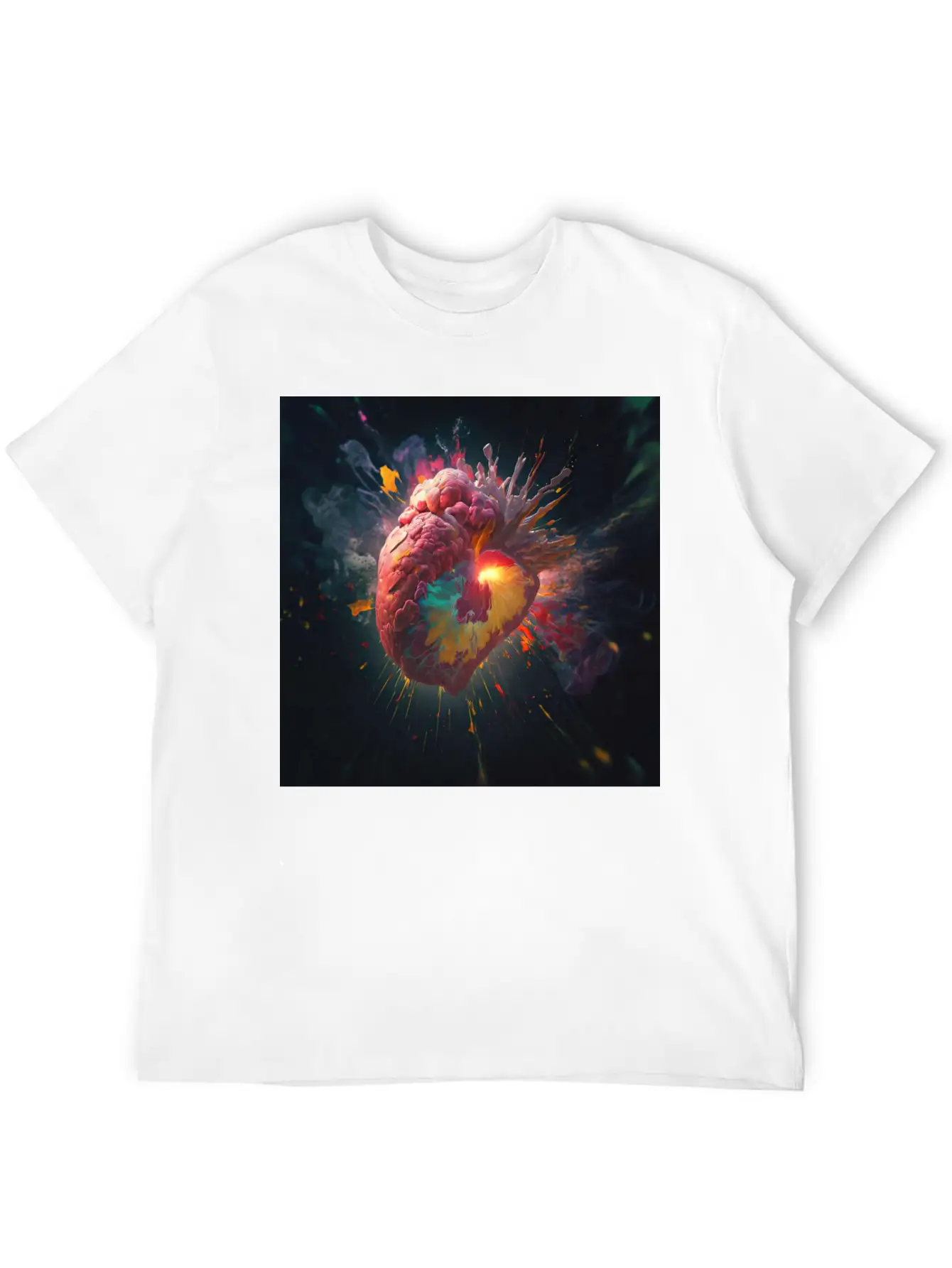 A Heart Exploding With Radiation Reimagined Basic Graphic T-Shirt ¨C Daily Comfort In Soft Cotton