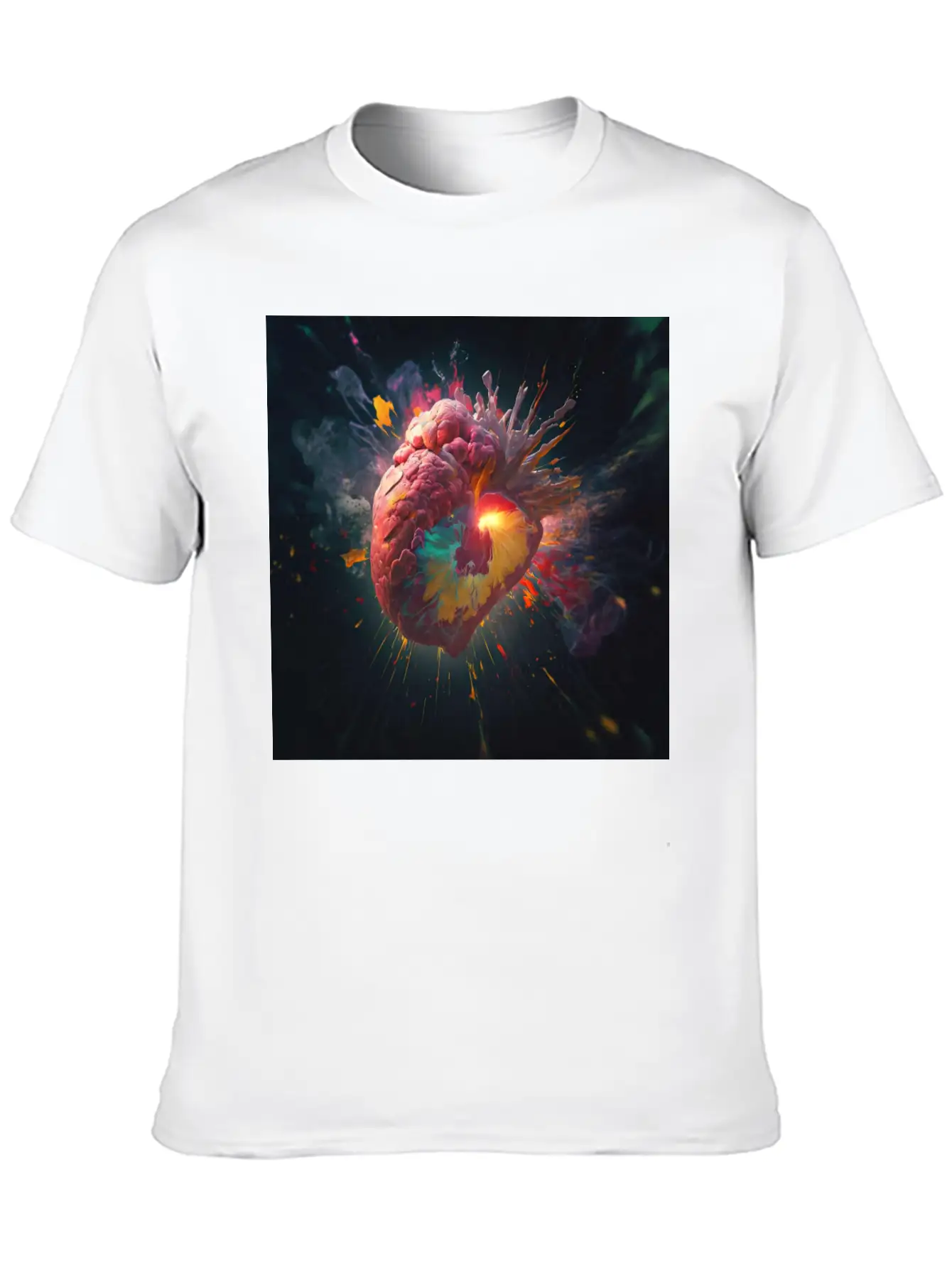 A Heart Exploding With Radiation Reimagined Basic Graphic T-Shirt ¨C Daily Comfort In Soft Cotton
