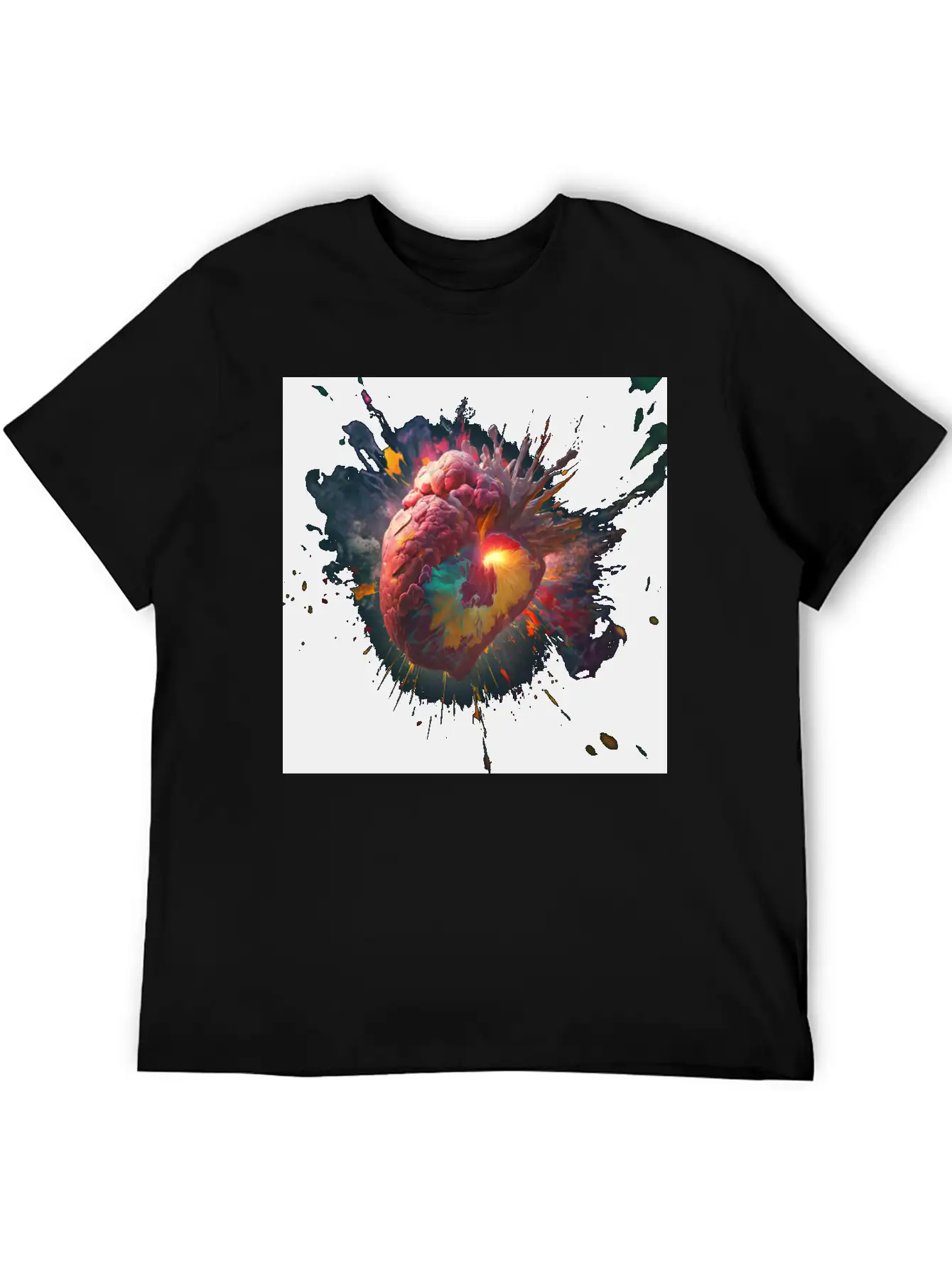 A Heart Exploding With Radiation Reimagined Basic Graphic T-Shirt ¨C Daily Comfort In Soft Cotton