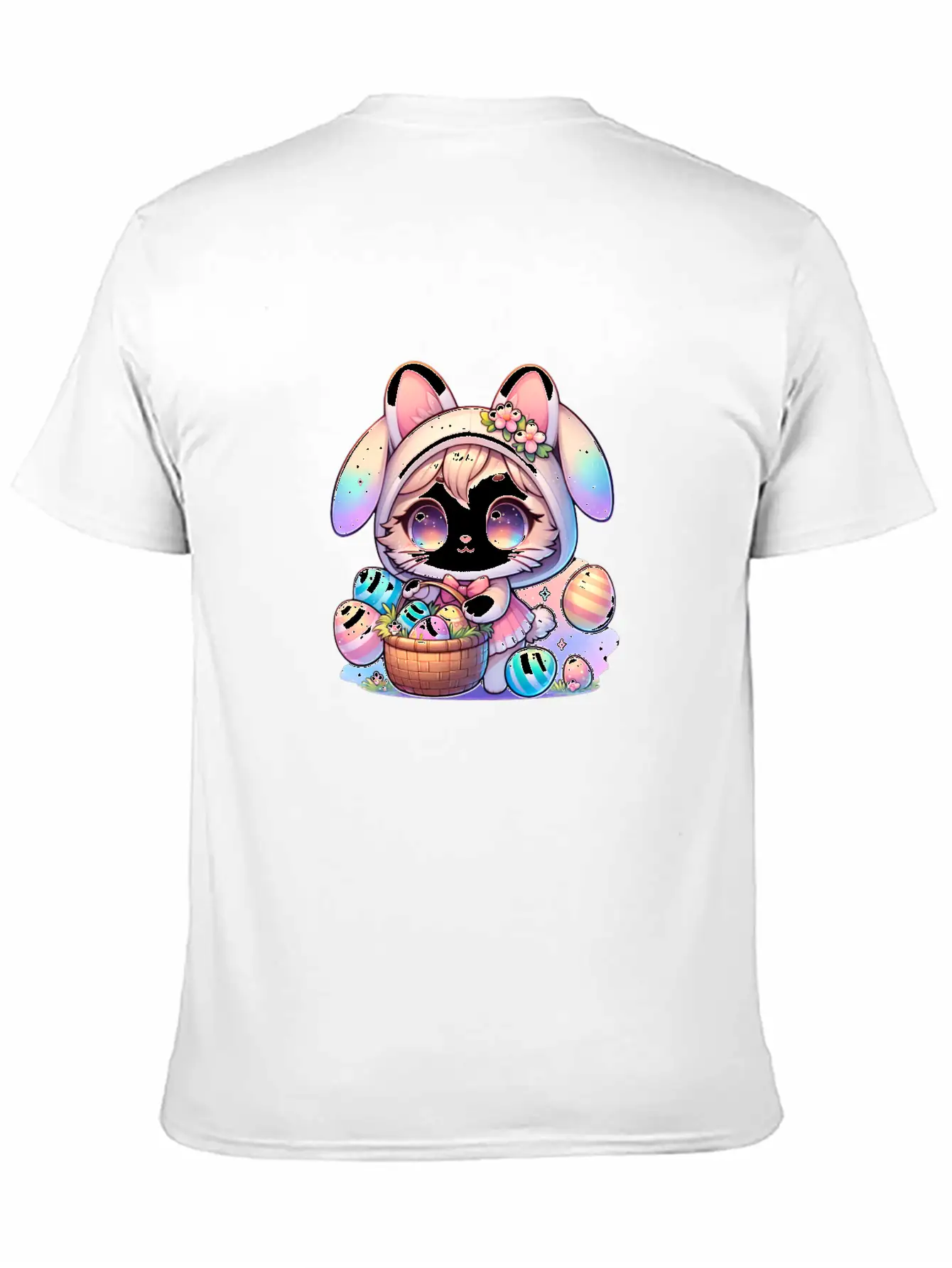 A Kitty With A Bunny Outfit Delivering Easter Eggs Soft Cotton Short Sleeve Tee ¨C Unisex Wardrobe Staple