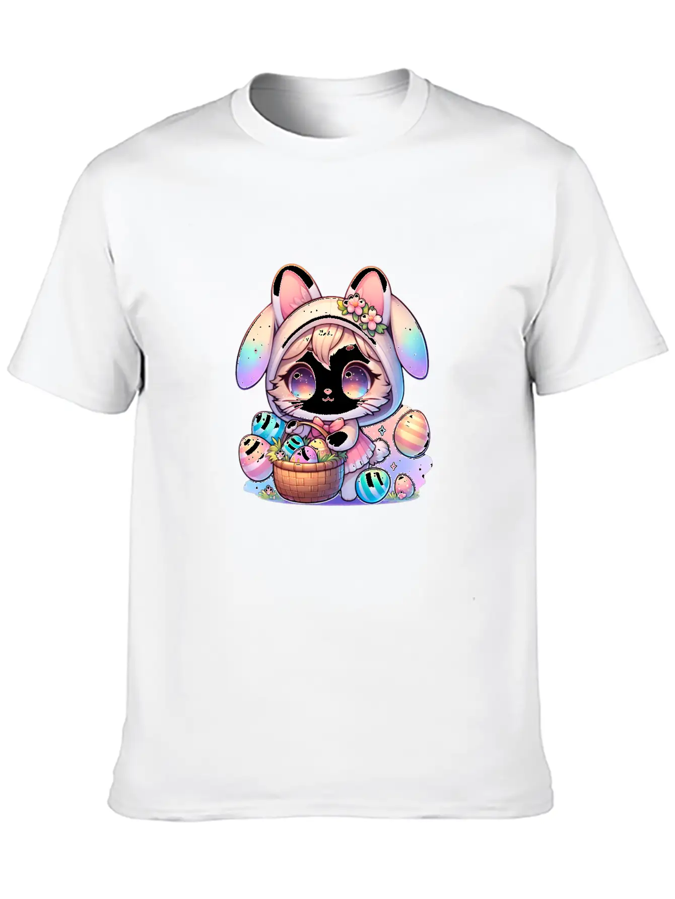 A Kitty With A Bunny Outfit Delivering Easter Eggs Soft Cotton Short Sleeve Tee ¨C Unisex Wardrobe Staple