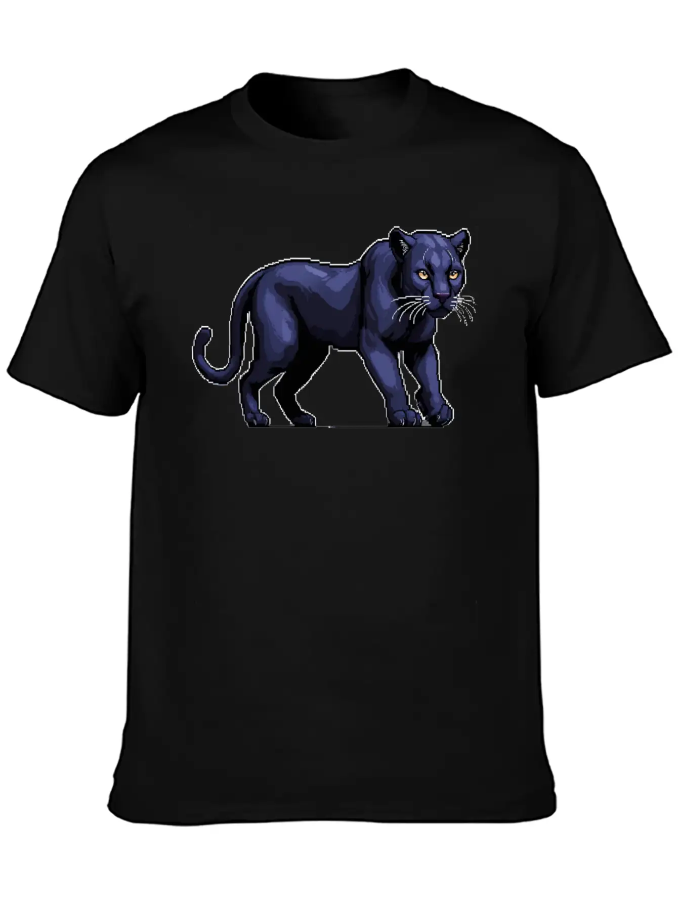 A Pixel Art Of A Panther Unisex Casual T-Shirt ¨C Clean Design For Daily Comfort