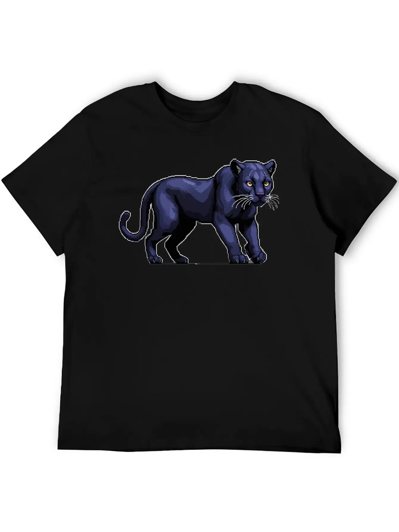 A Pixel Art Of A Panther Unisex Casual T-Shirt ¨C Clean Design For Daily Comfort
