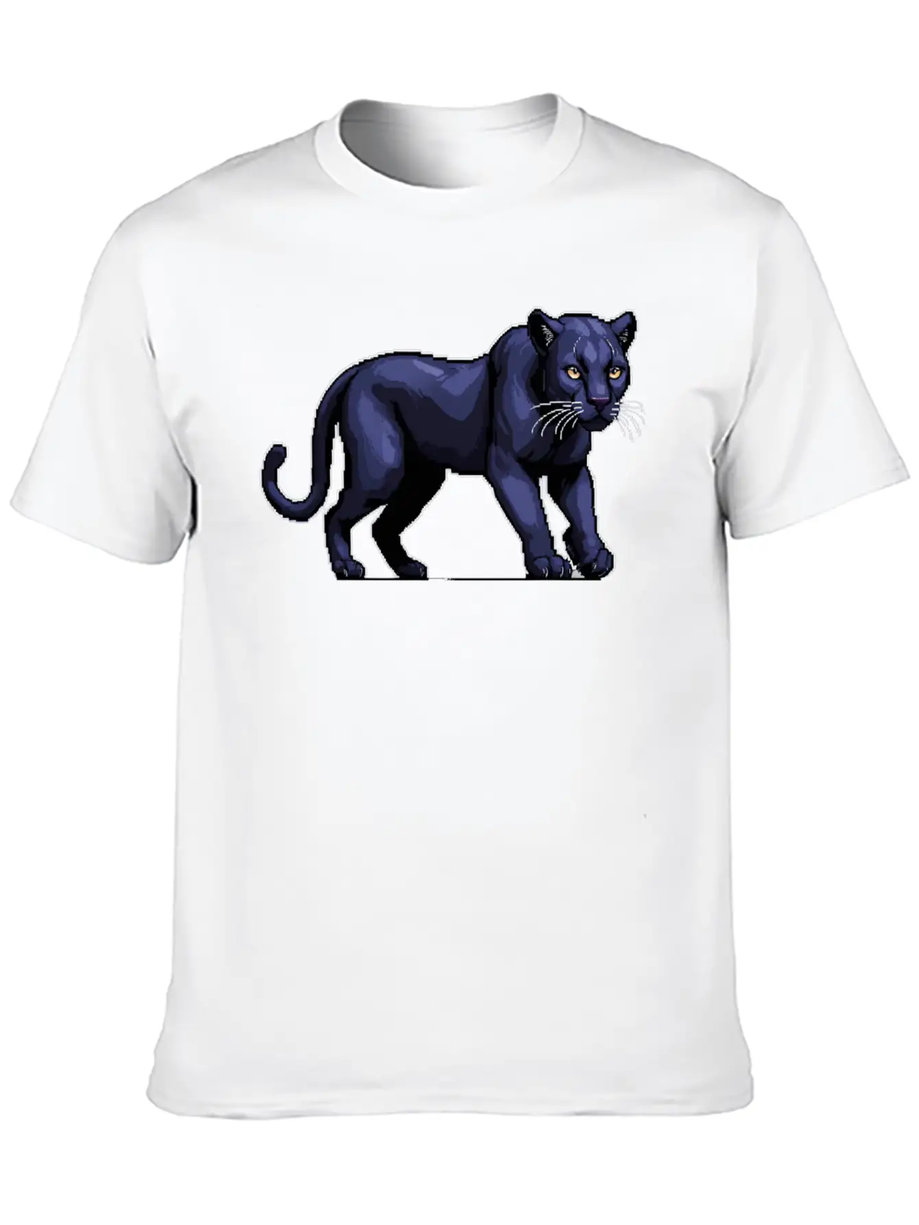 A Pixel Art Of A Panther Unisex Casual T-Shirt ¨C Clean Design For Daily Comfort