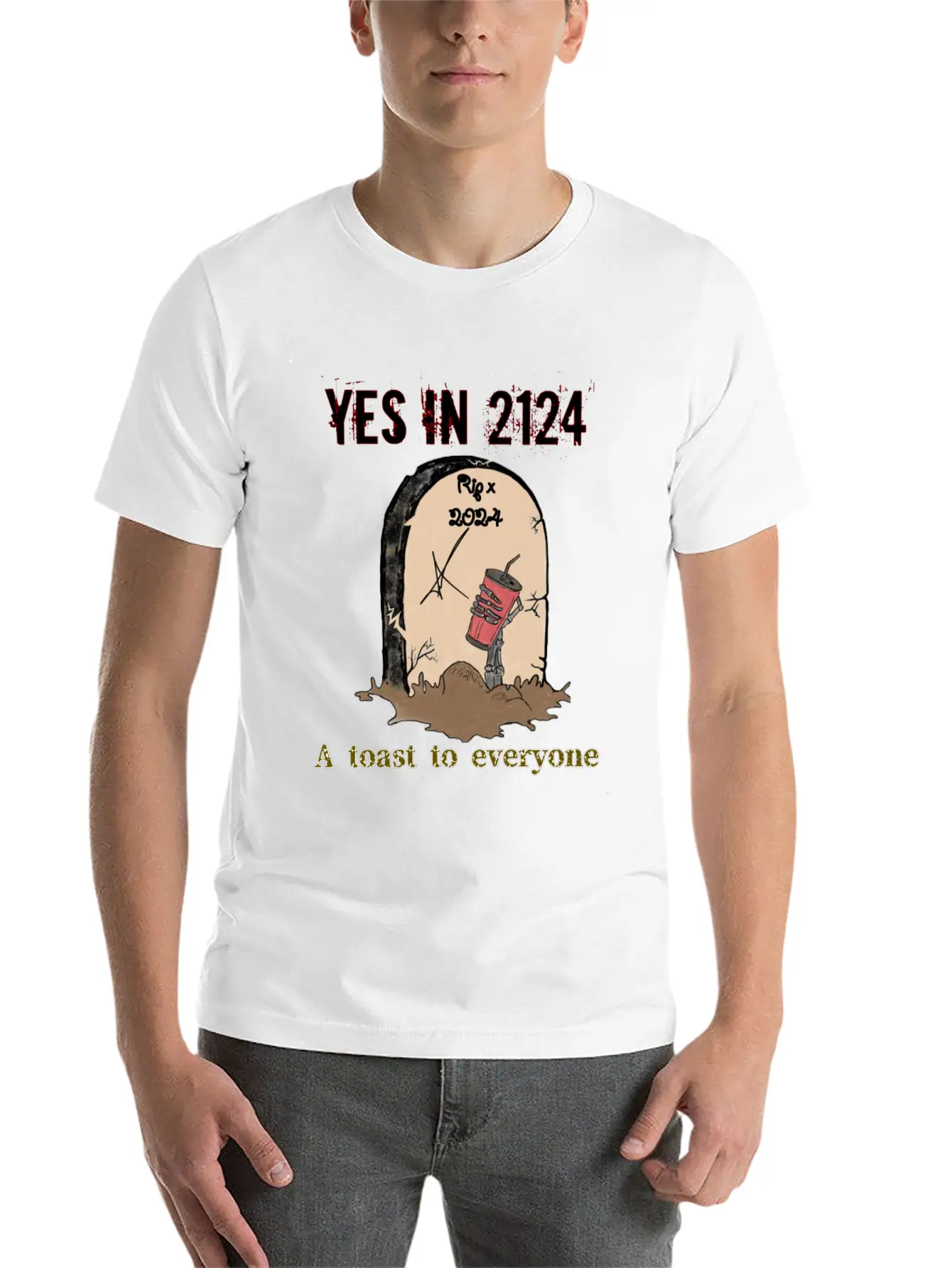 A Toast To Eveyone In 2124 Essential Cotton Tee For Daily Outfits ¨C Unisex Style