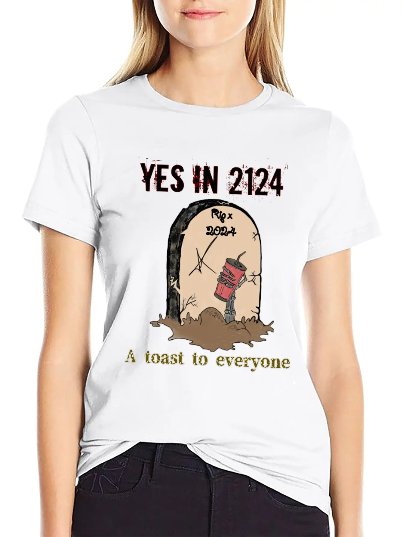 A Toast To Eveyone In 2124 Essential Cotton Tee For Daily Outfits ¨C Unisex Style
