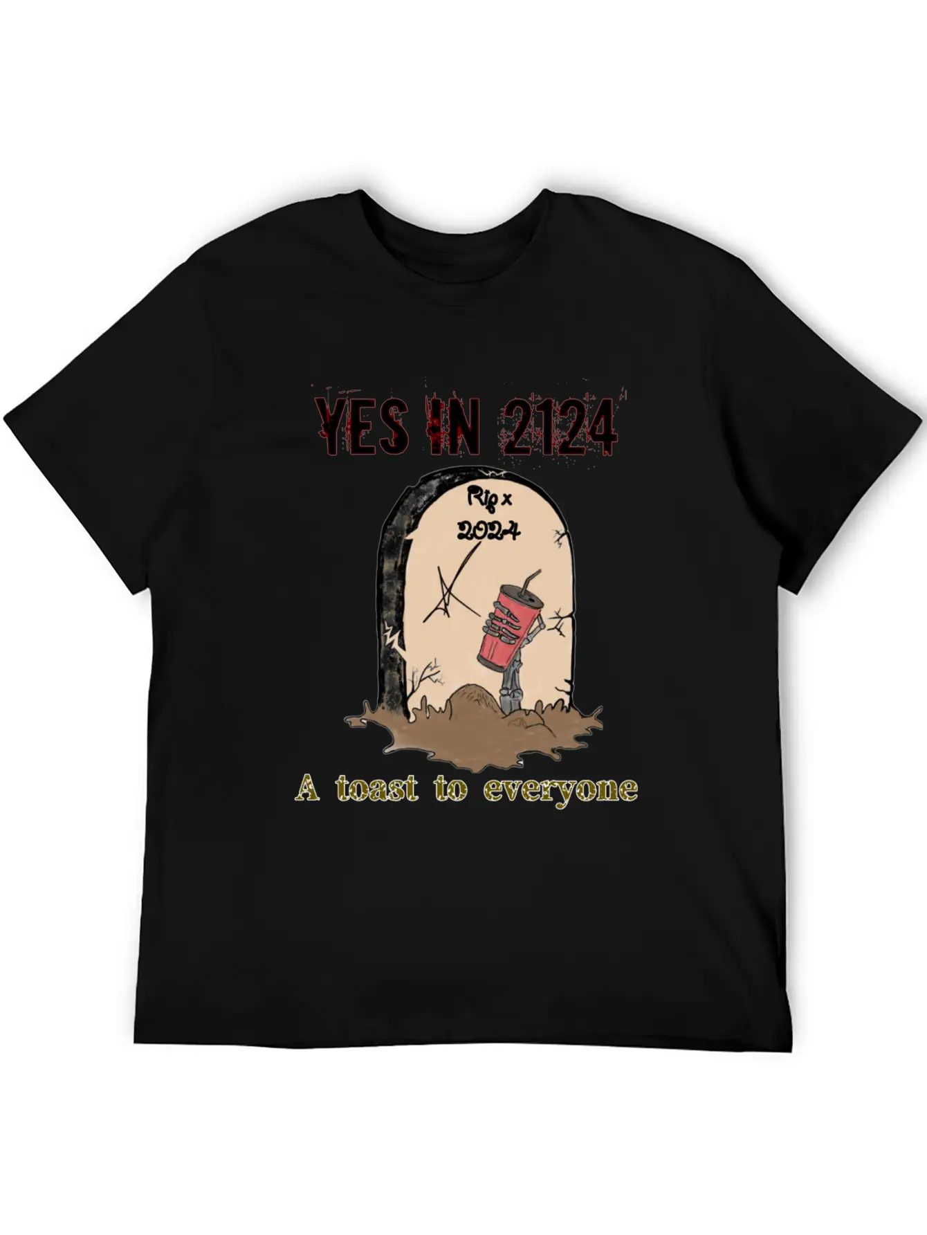 A Toast To Eveyone In 2124 Essential Cotton Tee For Daily Outfits ¨C Unisex Style