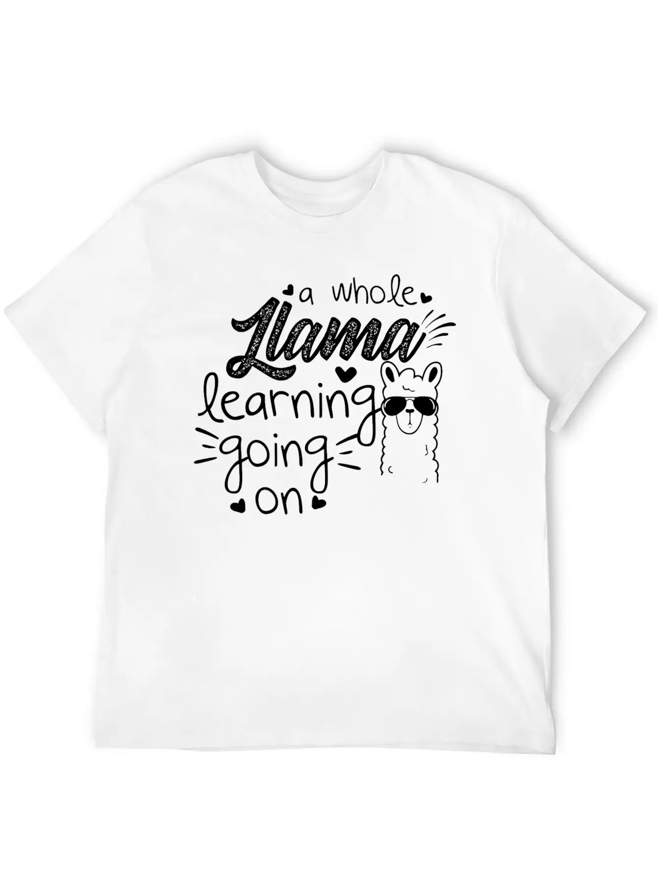 A Whole Llama Learning Going On Essential Cotton Tee For Daily Outfits ¨C Unisex Style