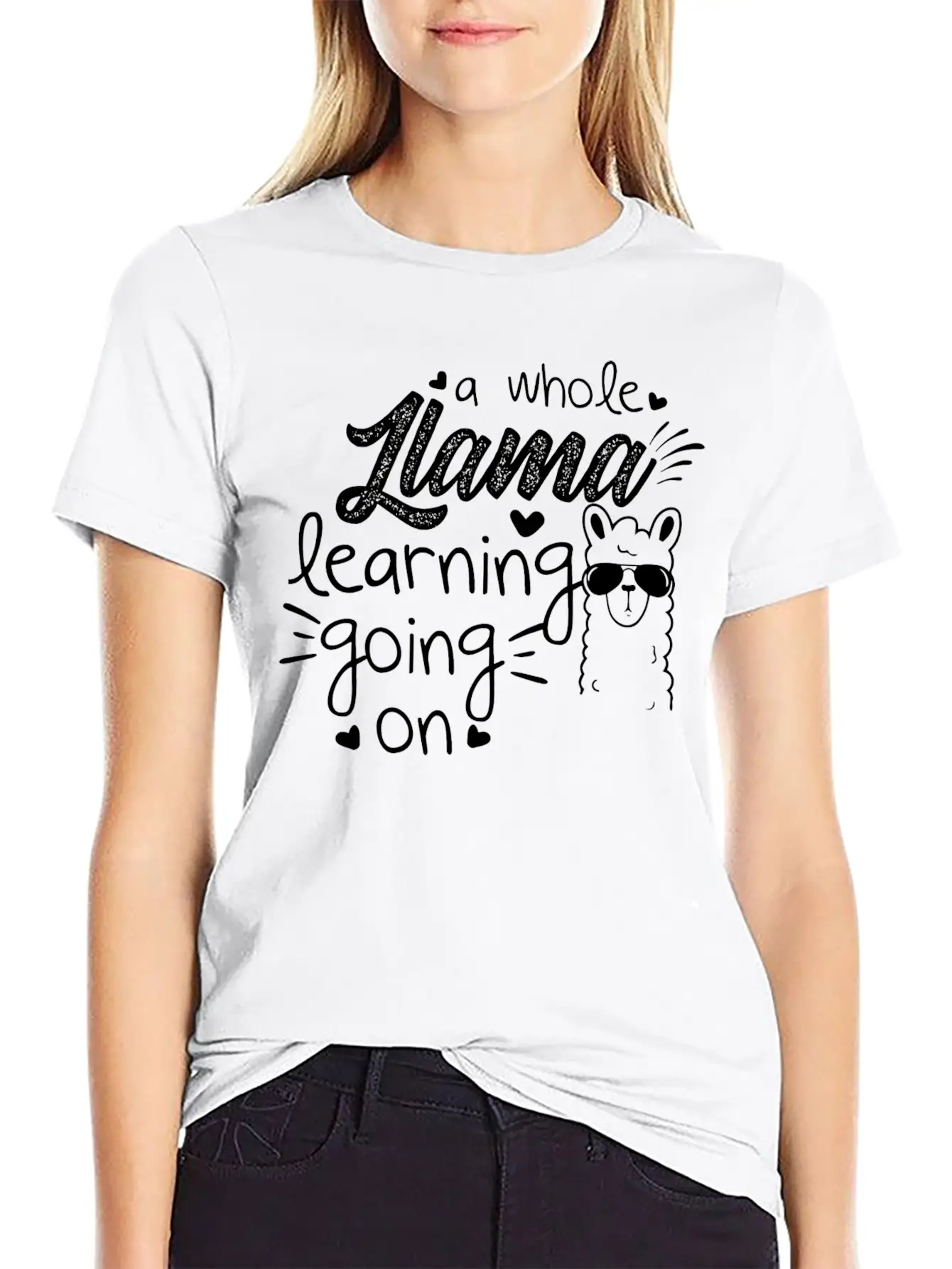 A Whole Llama Learning Going On Essential Cotton Tee For Daily Outfits ¨C Unisex Style